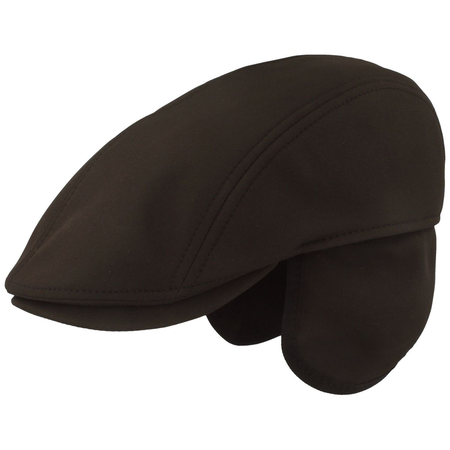 Breiter Schiebermütze Softshell mit Ohrenschutz und Fleece-Futter 500 schwarz