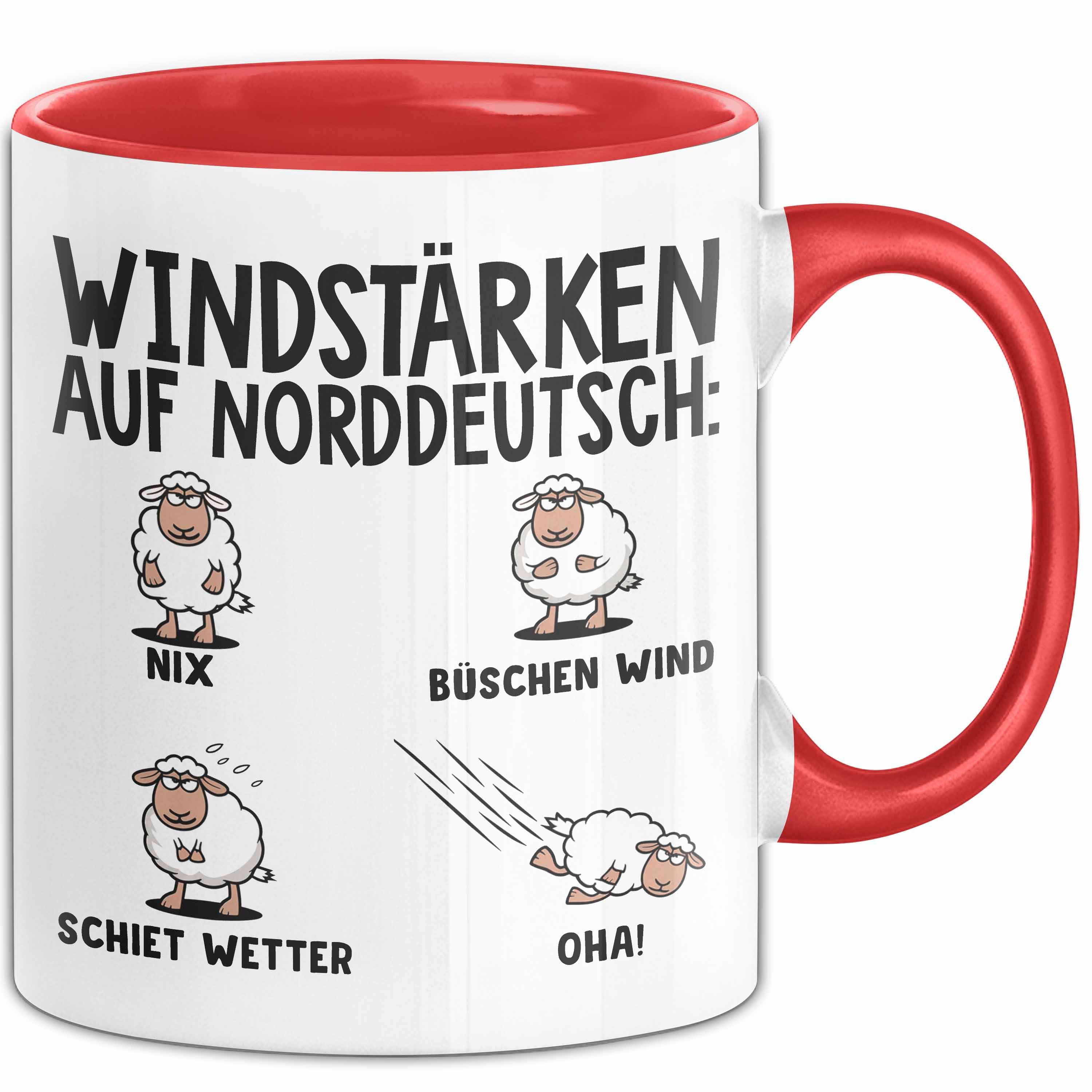 Trendation Tasse Schaf Tier Bauer Norddeutschland Tasse Becher Geschenk Lustige Geschen, Keramik