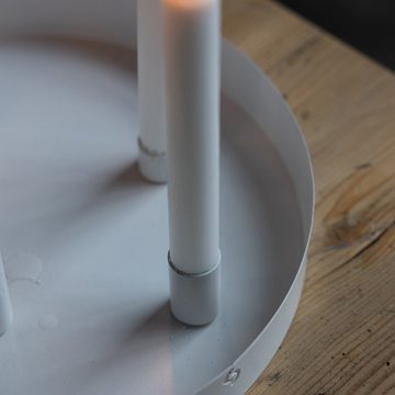 Storefactory Scandinavia Tischkerzenhalter Kerzenhalter "Sund" Rund mit 5 Magneten, Metall, weiß