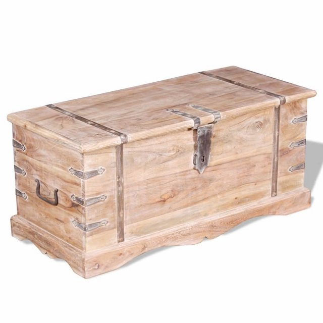 vidaXL Truhe “Truhe Aufbewahrungsbox Schatzkiste Holzkiste mit Deckel 90x40x40cm Akazienholz”