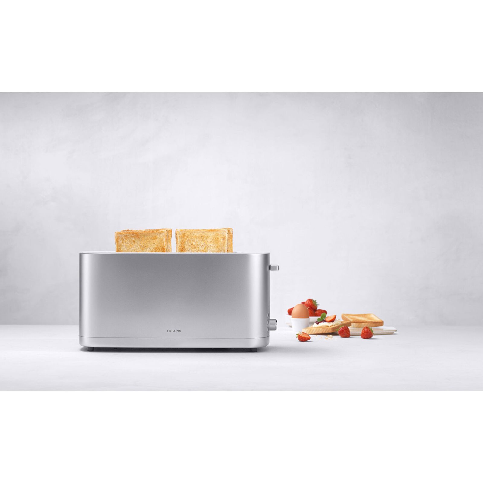 Zwilling Toaster 1005779 Enfinigy, Langschlitz-Toaster für 4 Scheiben, Mit Brötchenaufsatz & Automatik