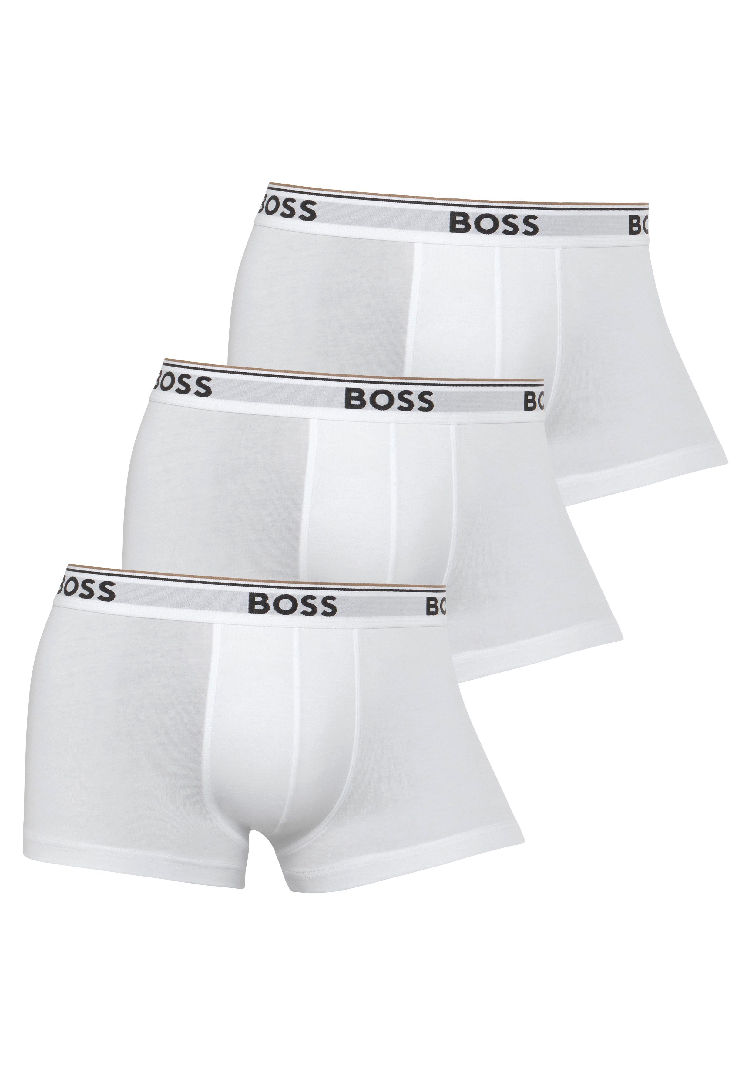 3er BOSS 3-St., Trunk 3P 100 BOSS Logo-Eastikbund (Packung, Trunk white Power Pack) mit