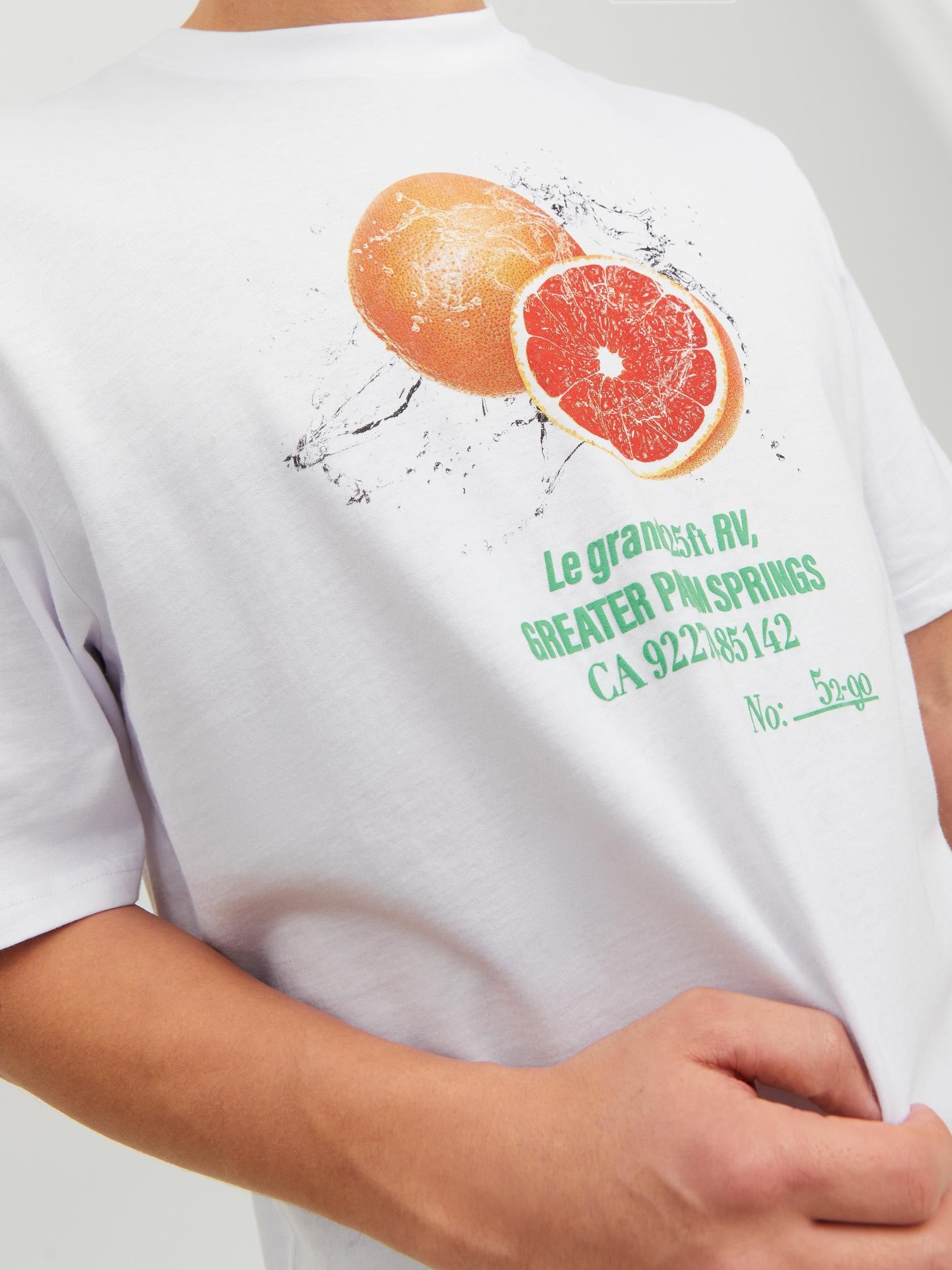 T-Shirt & Jack Jones White/FRUIT FRONTPRINT