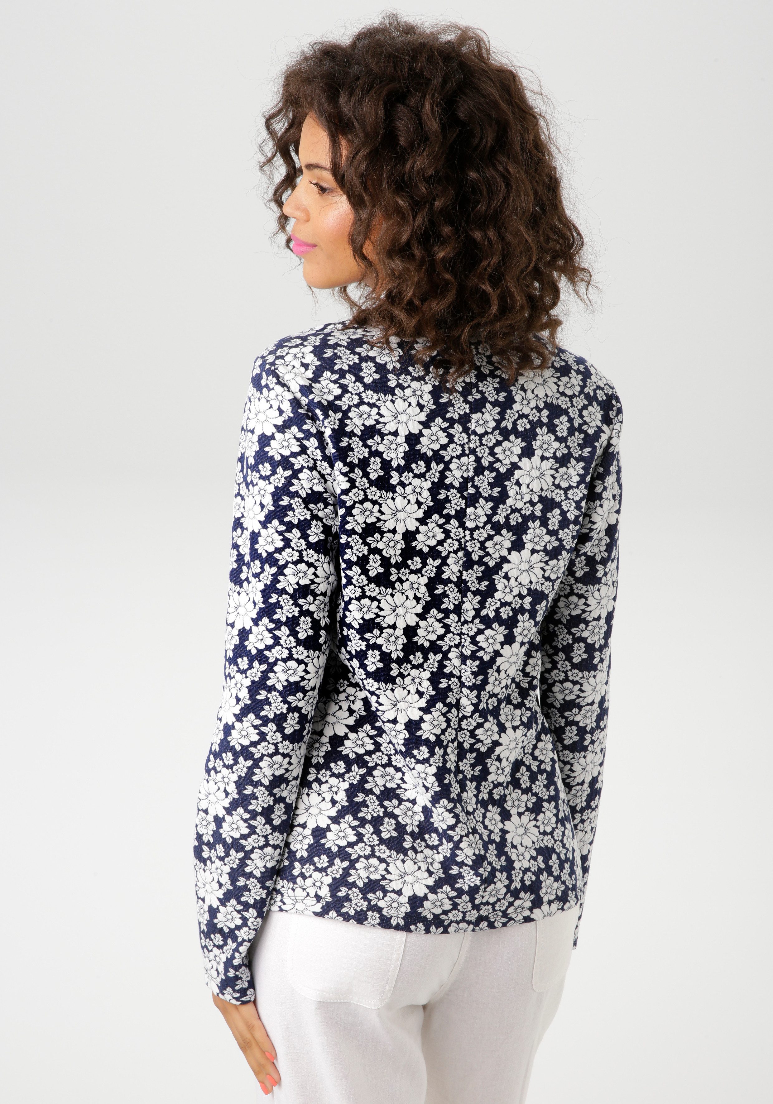 Aniston CASUAL Sweatblazer mit ausdrucksvollem Blumenmuster günstig online kaufen