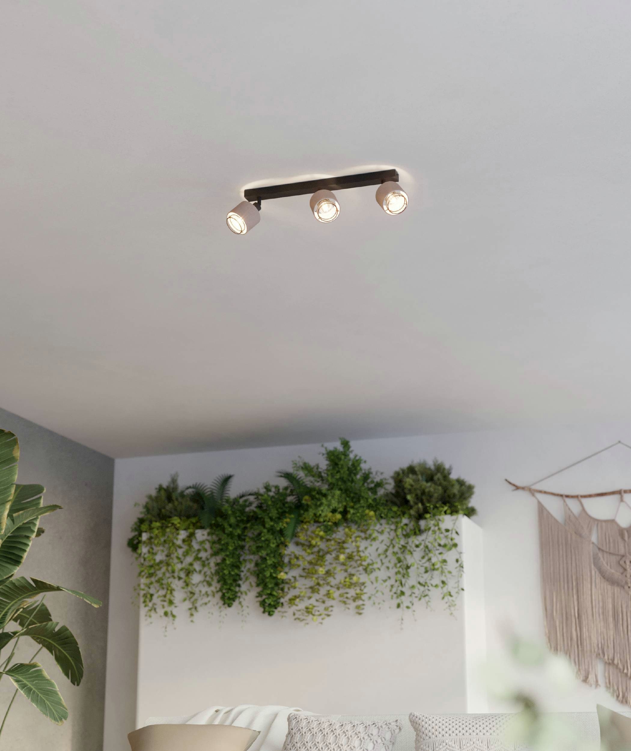 EGLO Deckenleuchte Rosley Deckenstrahler, Textil und Metall, schwenkbare Sp günstig online kaufen