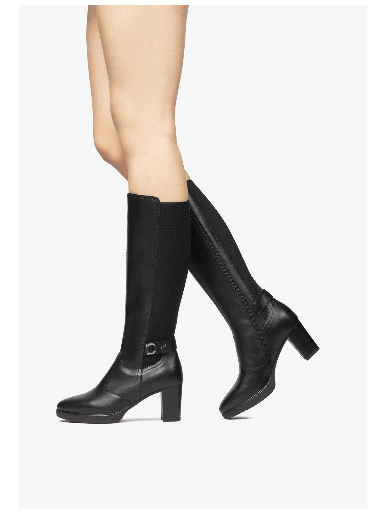Nero Giardini Nero Giardini Stiefel Leder/Textil High-Heel-Stiefel