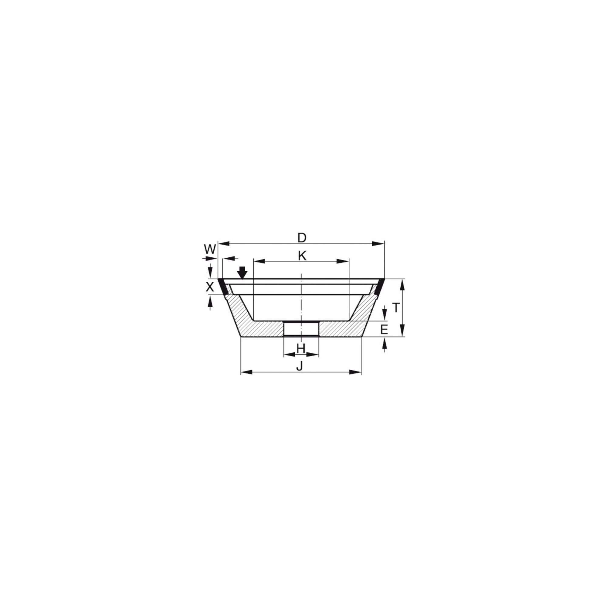 TYROLIT Schleifteller TYROLIT Diamant-Topf-Schleifscheibe DxTxH (mm), 75x30x20, Typ: D64