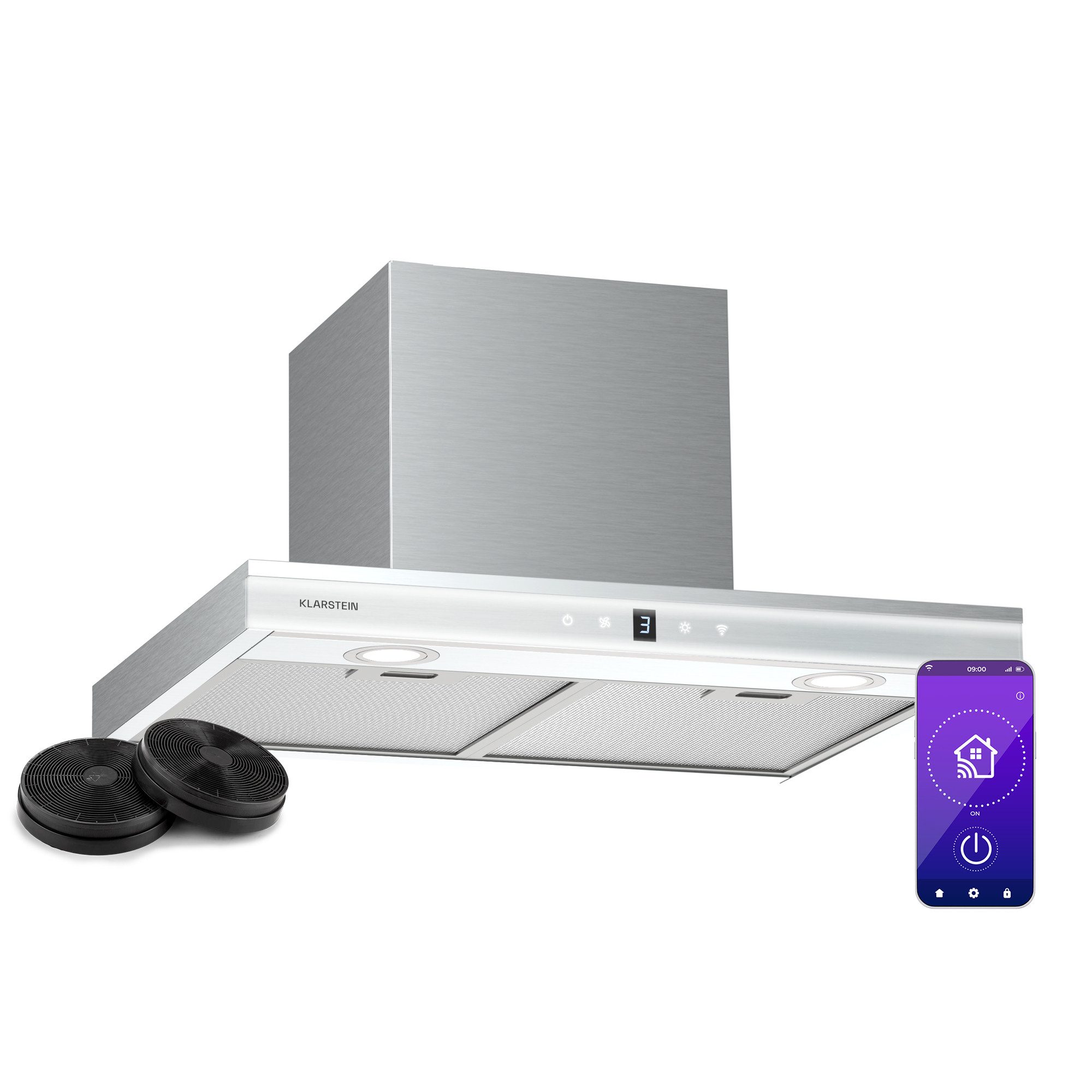 Klarstein Deckenhaube Auriana 60 Serie CGCH7_Auriana_60WH Auriana 60, Dunstabzugshaube Kopffreihaube Abzughaube Abluft Umluft