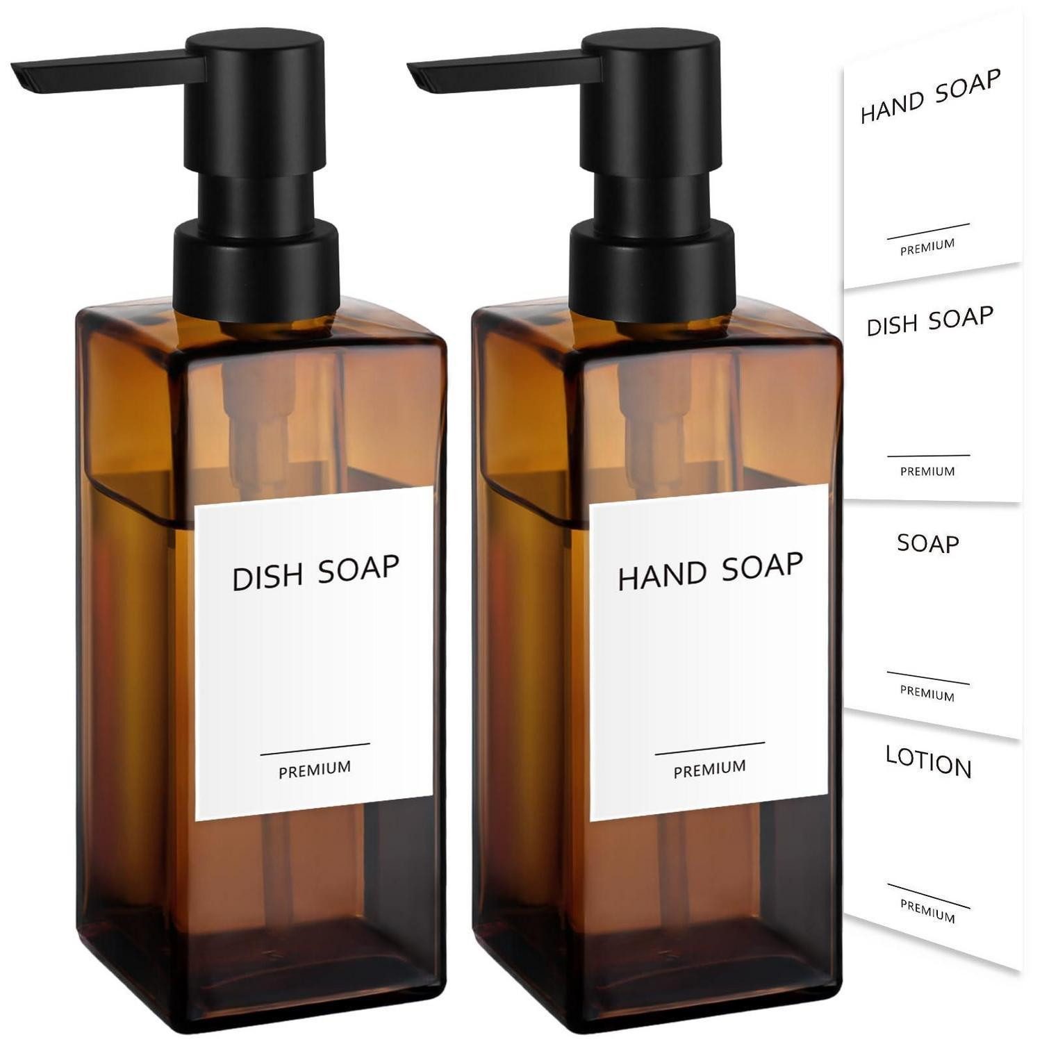 LuxusKollektion Seifenspender Bernsteinglas Seifenspender 2er-Set 300ml