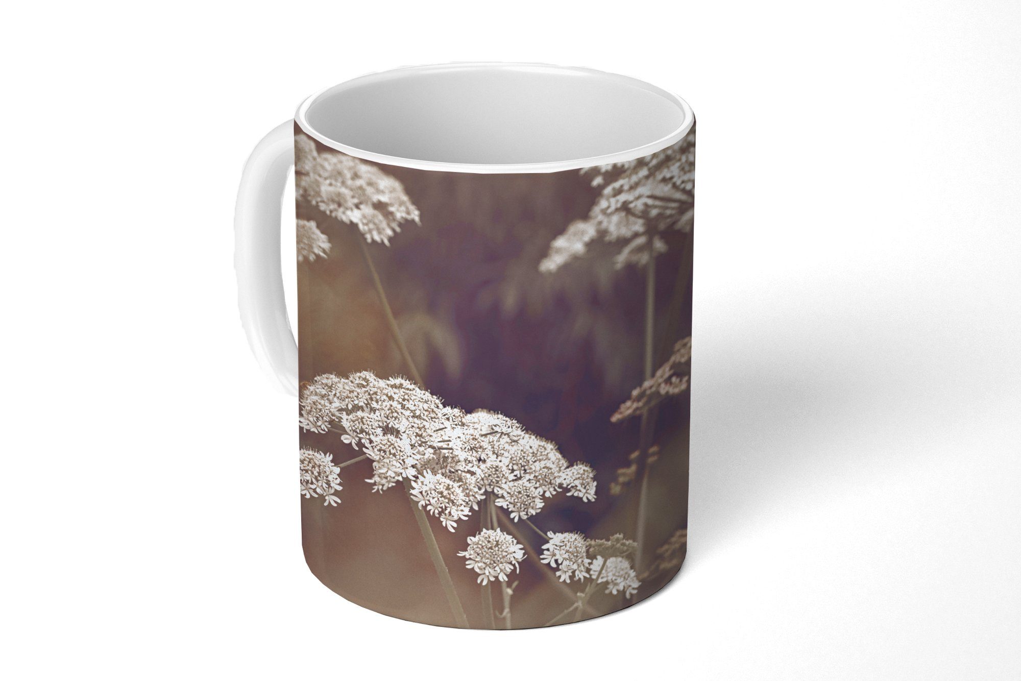 MuchoWow Tasse Pflanze - Weiß - Natur - Blumen, Keramik, Kaffeetassen, Teetasse, Becher, Teetasse, Geschenk | Tassen