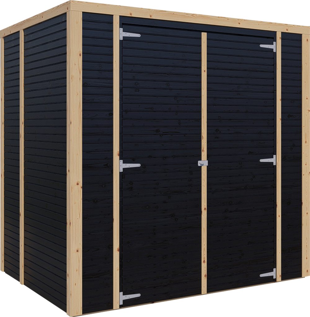 BERTILO Gerätehaus Box 2, in verschiedenen Farben, BxT: 207,2x170,3 cm, Hohe Doppeltür, hohe Wände – mehr Raum