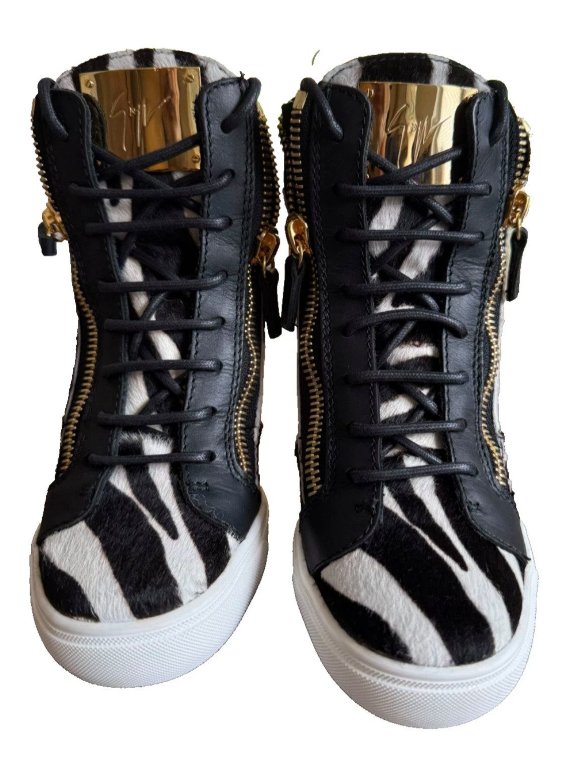 GIUSEPPE ZANOTTI DESIGN Lorenz Sneaker Zebra Ponyfell Gold Wedgesneaker Lim günstig online kaufen