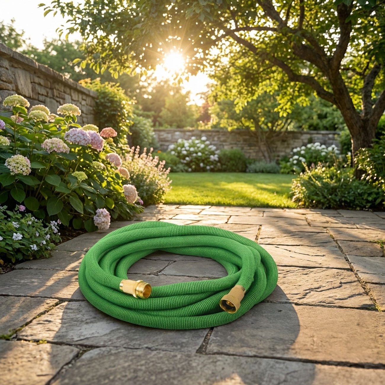 shop'n smile ideoon Gartenschlauch Flexibler Gartenschlauch 5&10m UV-beständig & 3-fache Ausdehnung, Extreme Haltbarkeit mit über 1.000 Dehnzyklen dank reißfestem Polyester-Mantel, Länge: 5 bis 15 m/Länge: 10 bis 30 m (Modular erweiterbar bis zu 100m)