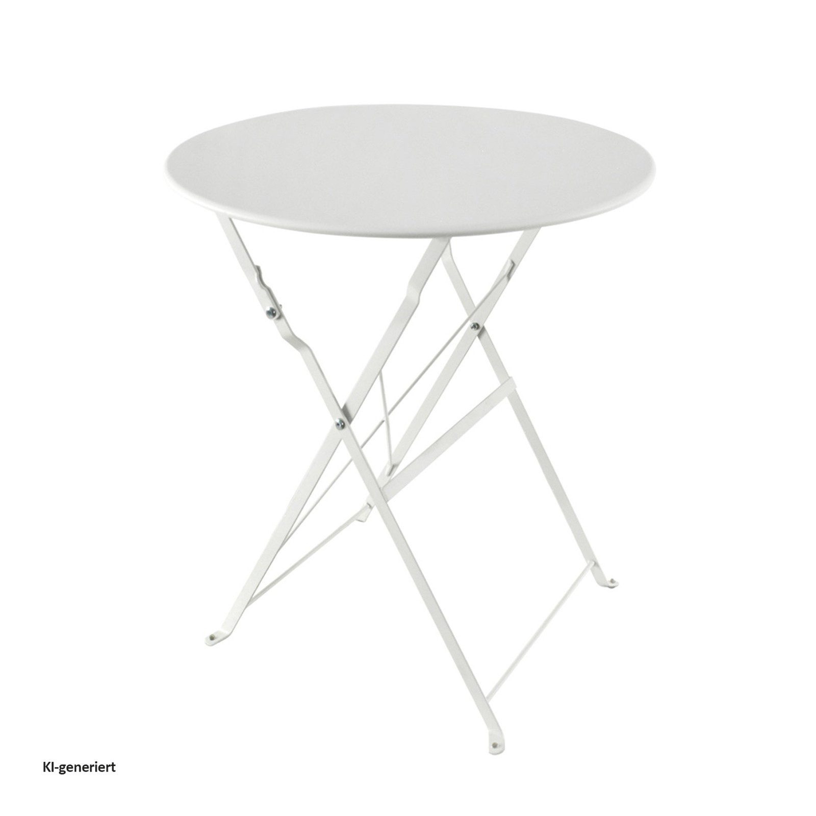 HTI-Living Gartentisch Gartentisch Basil Metall rund klappbar Creme (Stück, 1-St., 1 Gartentisch)