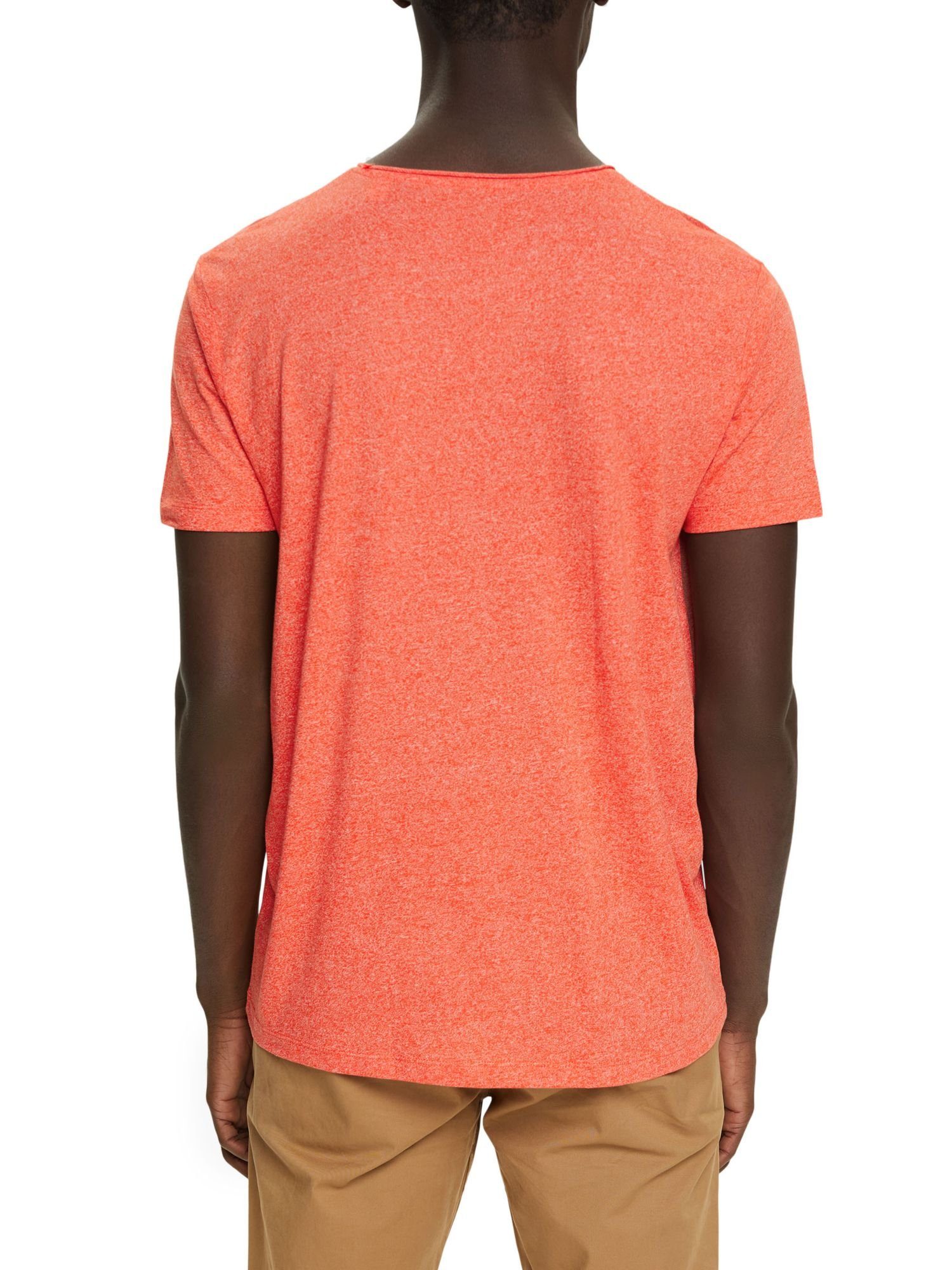 by Esprit ORANGE T-Shirt meliertes (1-tlg) RED Jersey-T-Shirt edc Recycelt: