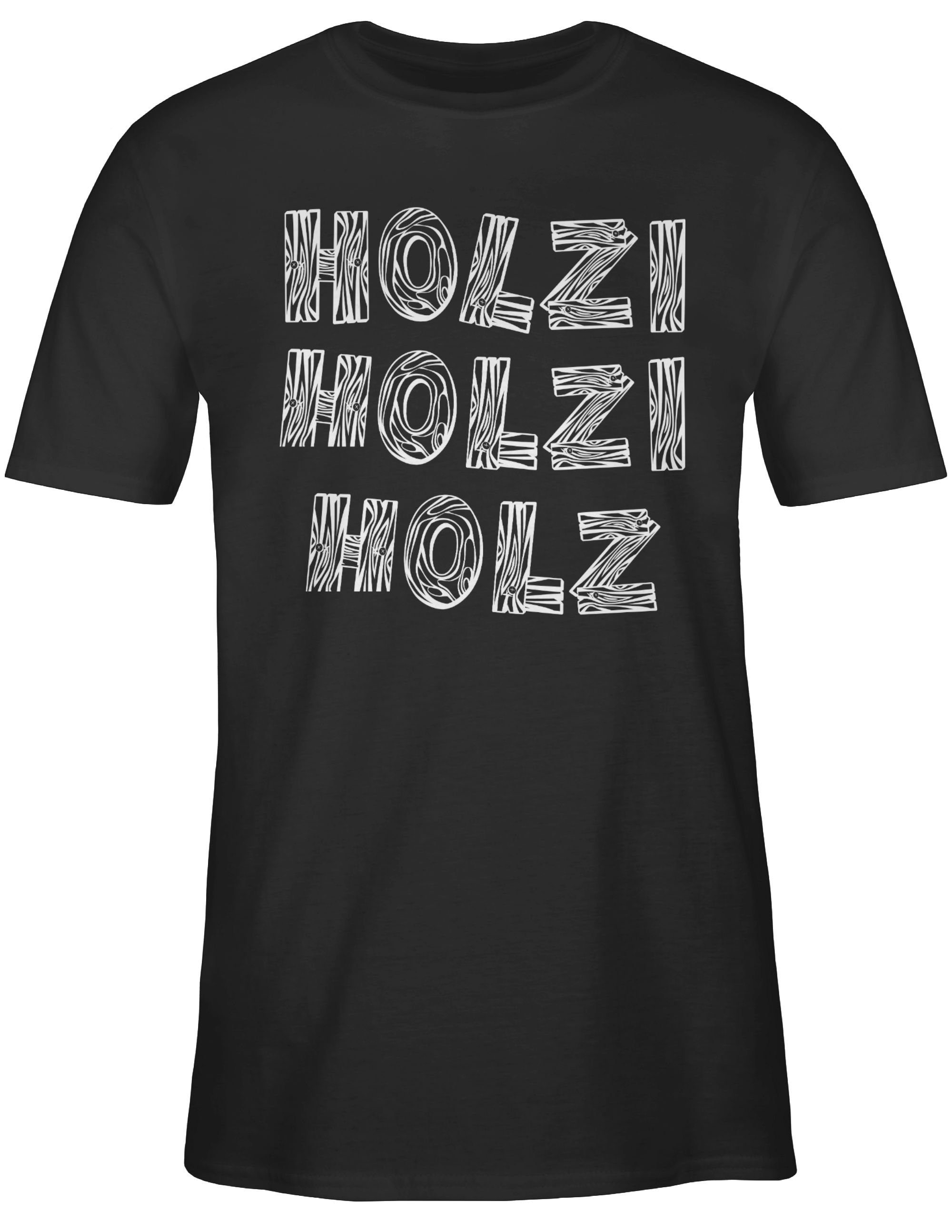 Shirtracer T-Shirt Holzi Holz Holz Schwarz Statement mit Sprüche Spruch 1