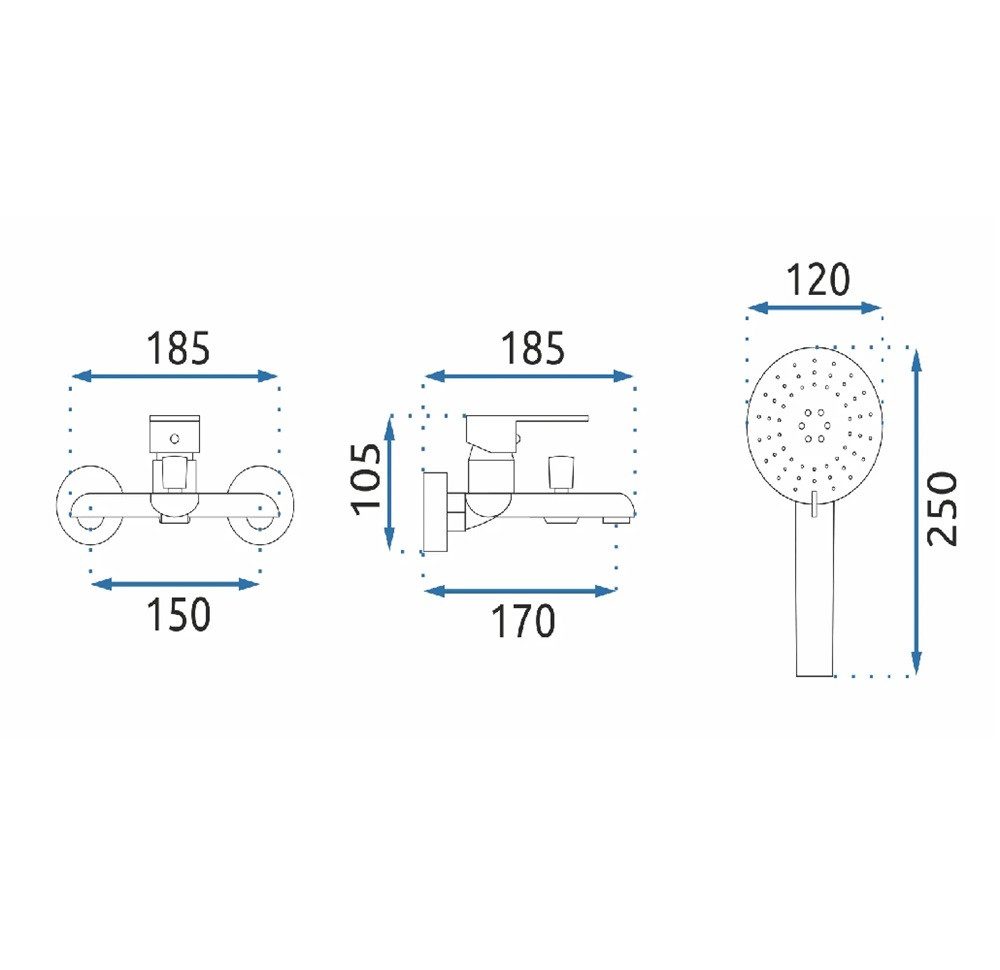wohnwerk.idee Wannenarmatur Badewannenarmatur Wasserhahn Badewanne Weiß Schwarz Gold Chrom Weiß