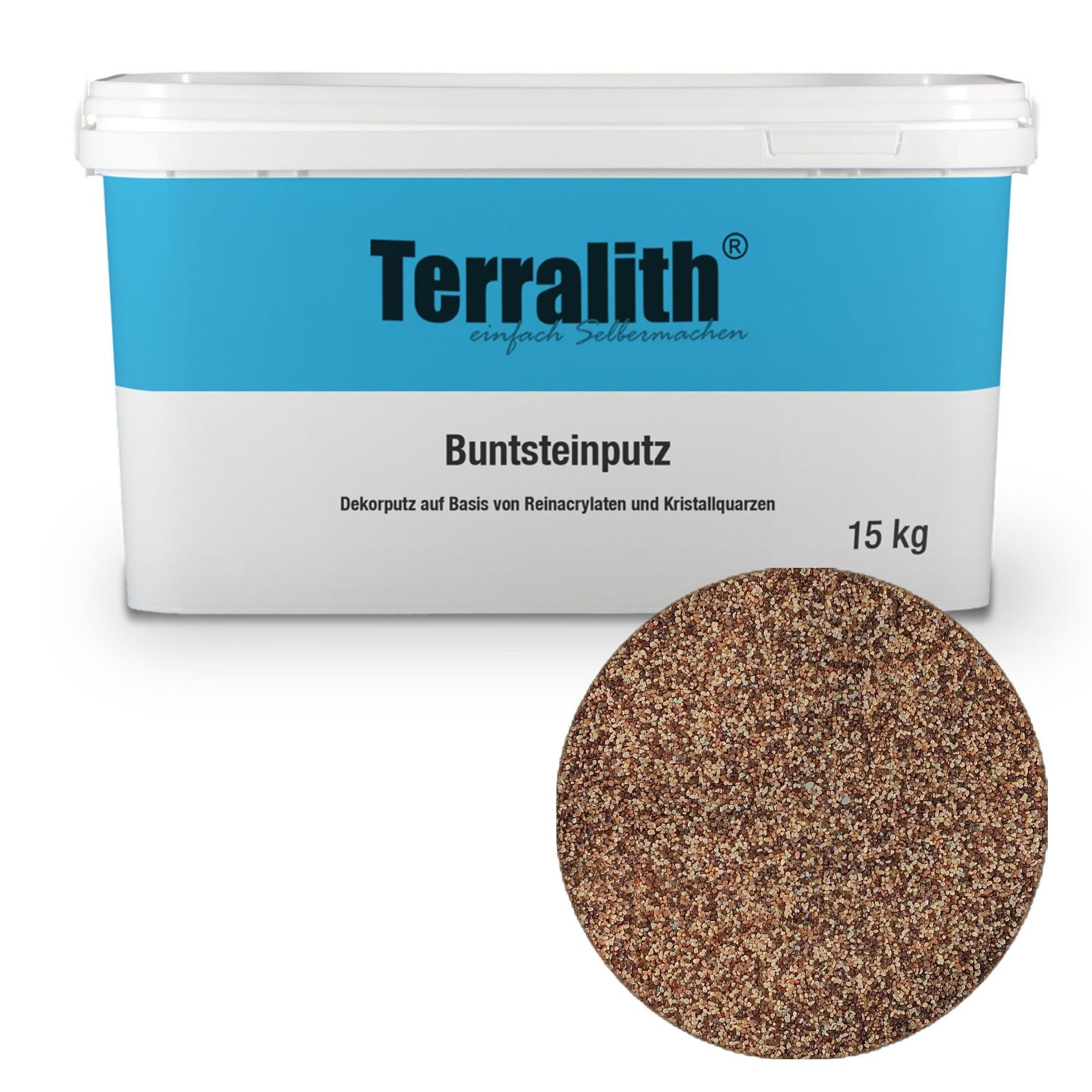 Terralith® Kunstharzputz Buntsteinputz Mosaikputz 2mm -15 kg- BSP61 (Eimer, Verarbeitungsfertig) Dekorationsputz aus Marmor-Granulat bzw. eingefärbter Körnung