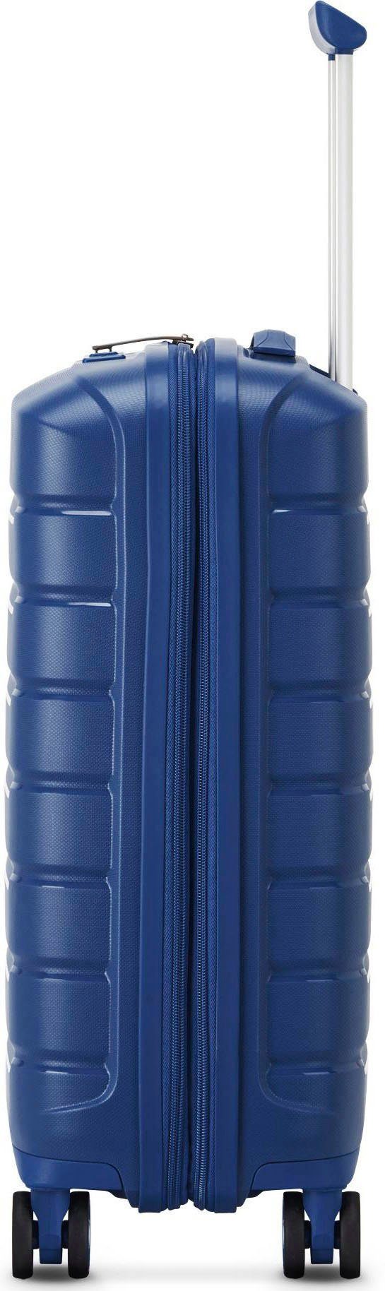 RONCATO Hartschalen-Trolley notte mit dunkelblau, B-FLYING 55 Rollen, 4 cm, Volumenerweiterung blu Carry-on
