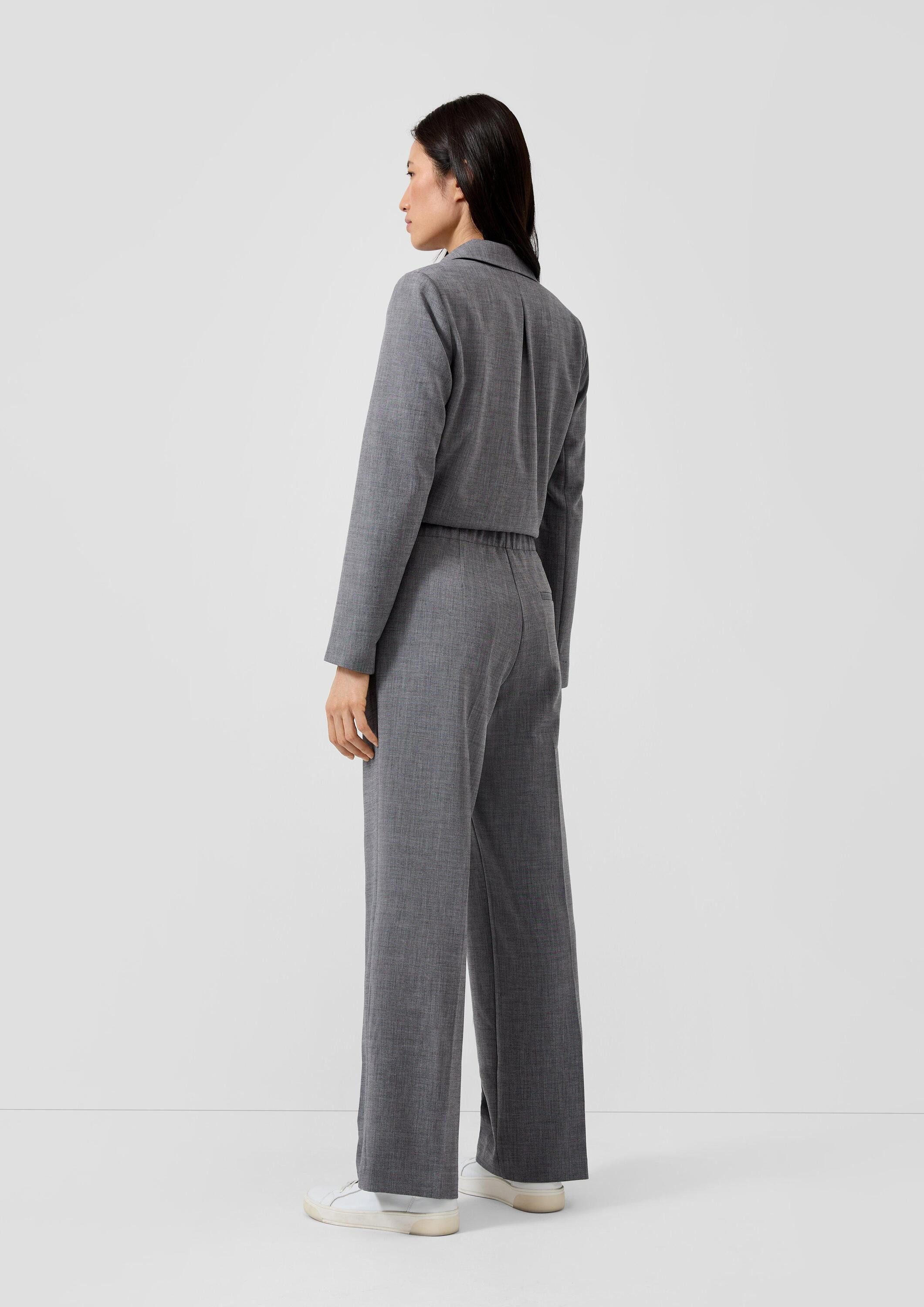 s.Oliver Chinos Hose Chambray-Hose mit Wide Leg und Elastikbund