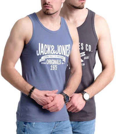 Jack & Jones Tanktop Bedrucktes Shirt aus Baumwolle (2er-Pack) sportliches Oberteil in Regular Fit