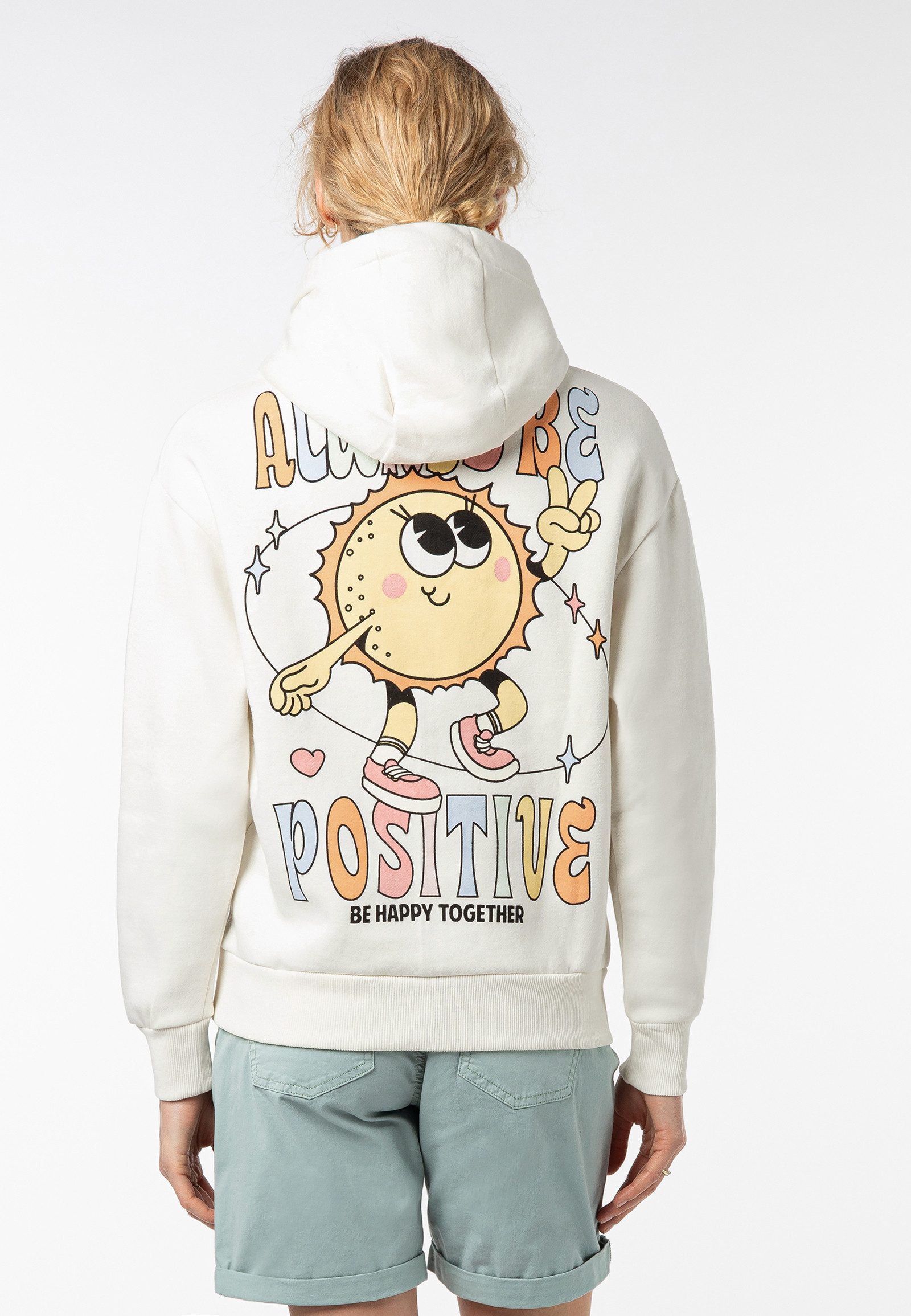 SUBLEVEL Kapuzenpullover mit Gute-Laune-Print Sweater, Kapuzensweatshirt mi günstig online kaufen