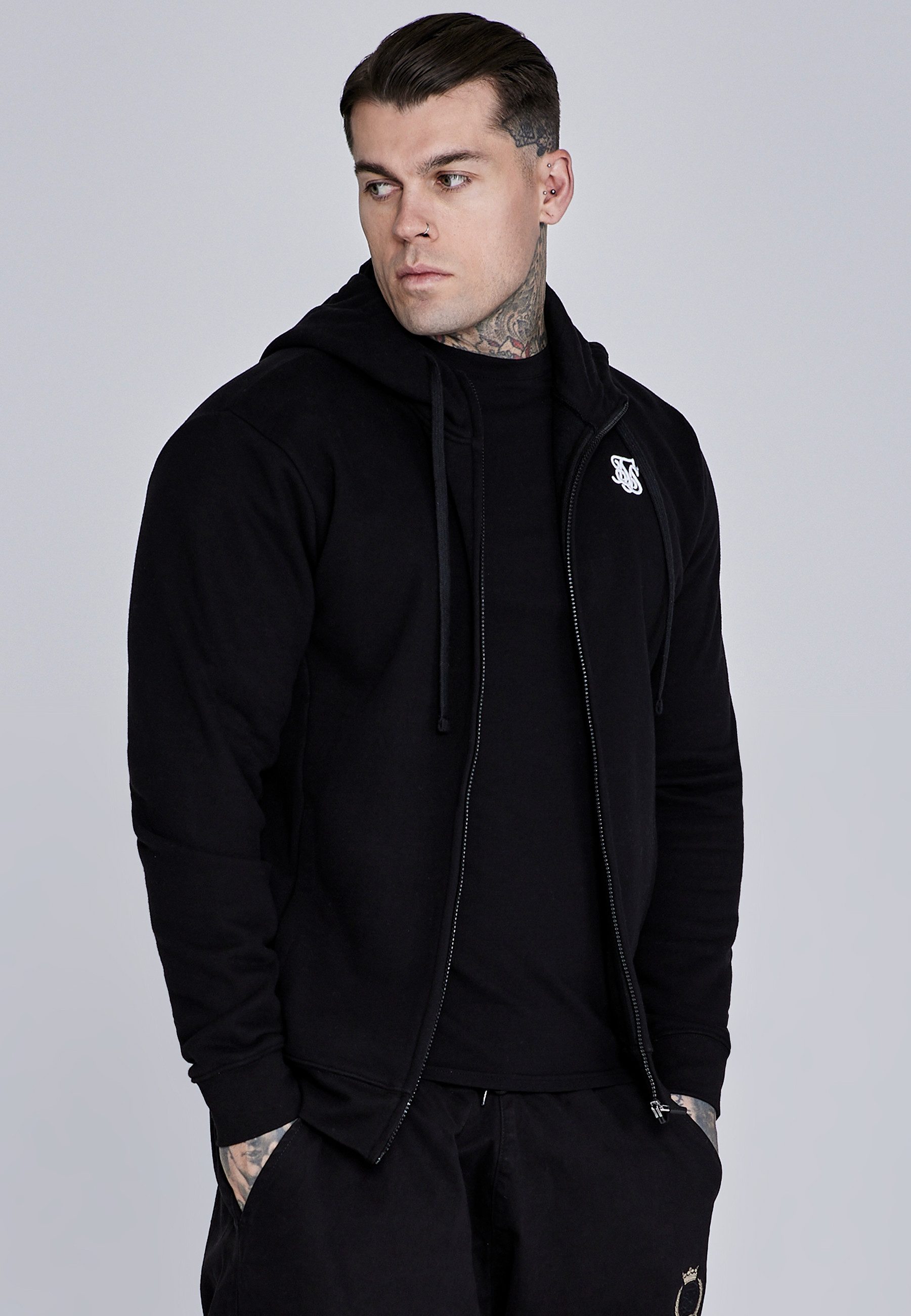 Siksilk Hoodie SikSilk Herren Essentials Full Zip Hoodie günstig online kaufen