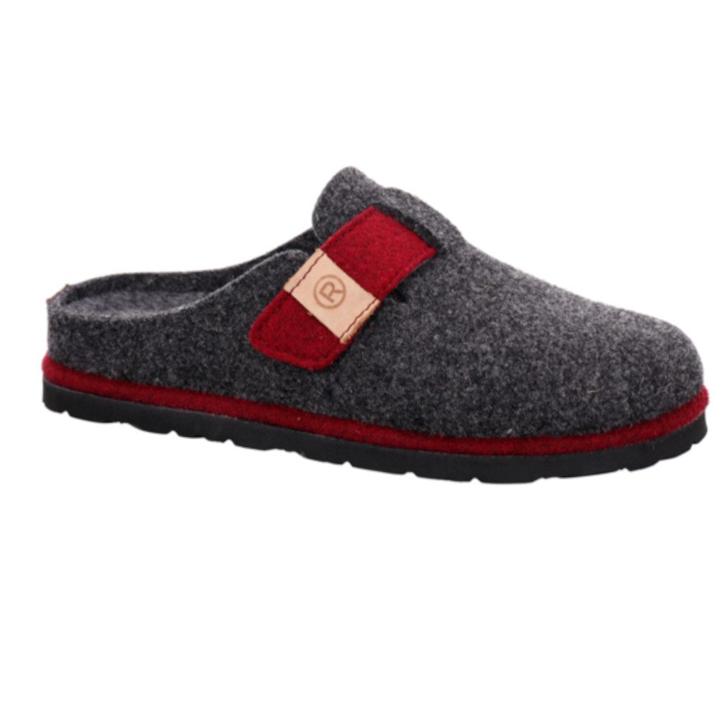 Rohde D.Meran Pantoffel Hausschuh, Filz Clog, Schlappen mit Klettriemchen