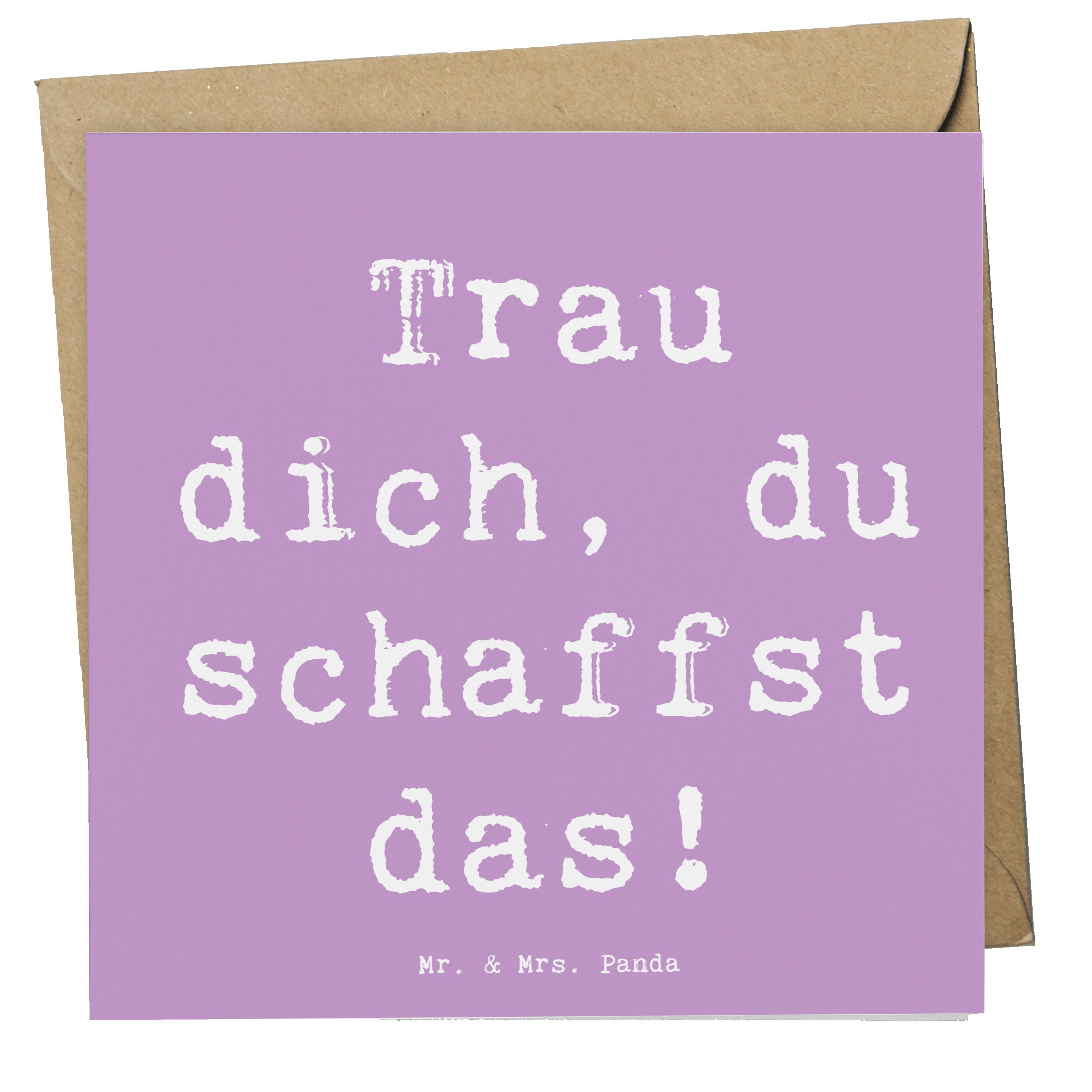 Mr. & Mrs. Panda Grußkarte, Schimmernder Umschlag