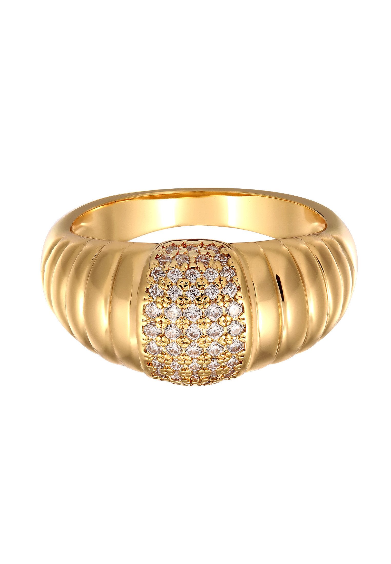 Elli Fingerring Zirkonia Statement Goldfarben günstig online kaufen