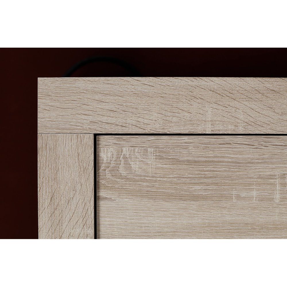 trendteam Wohnwand, Anbauwand inkl. Beleuchtung Eiche Sägerau hell 291x197x41 cm