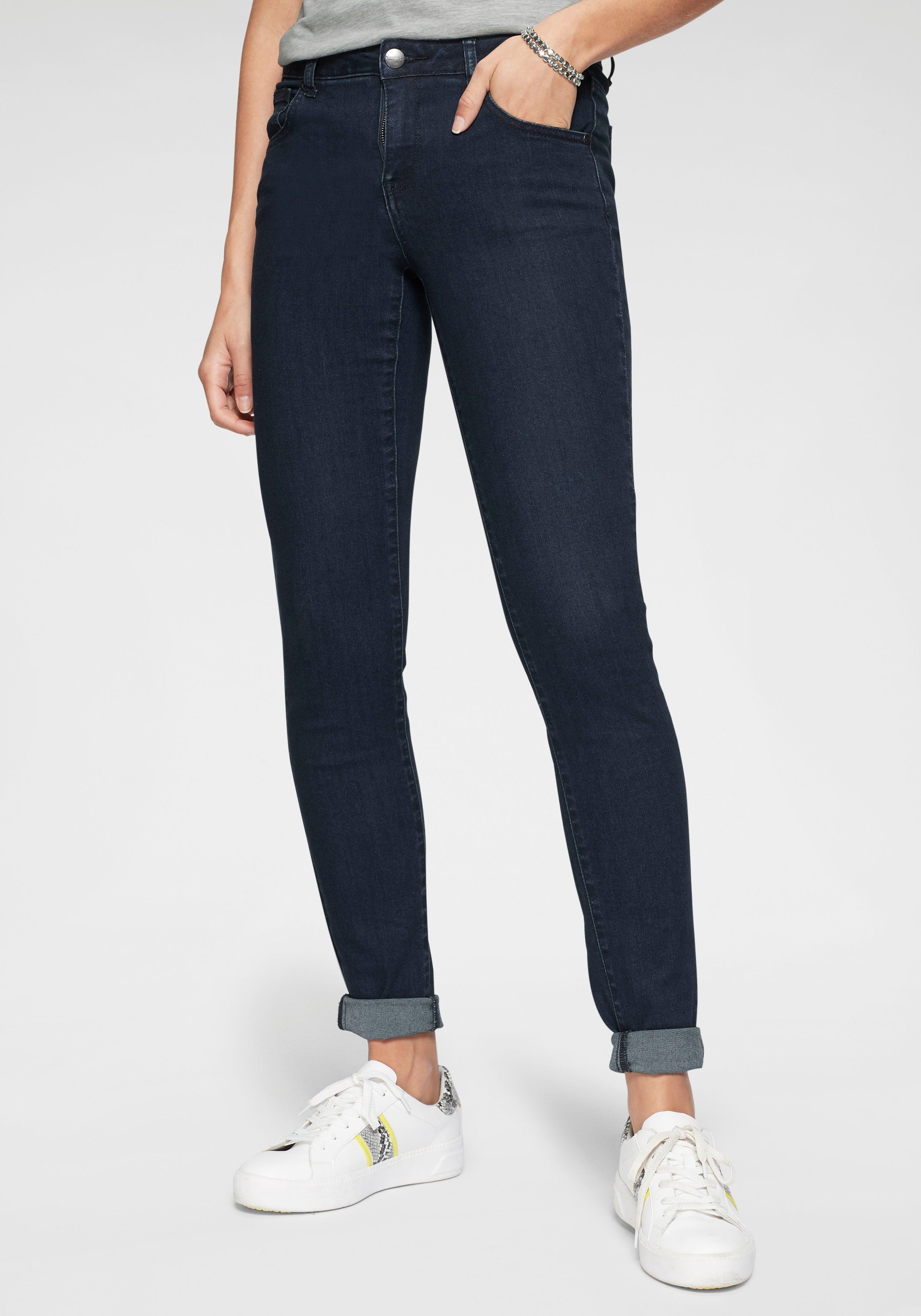 Tamaris Skinny-fit-Jeans schmale Beinform, normale Leibhöhe, 5-Pocket-Form, günstig online kaufen