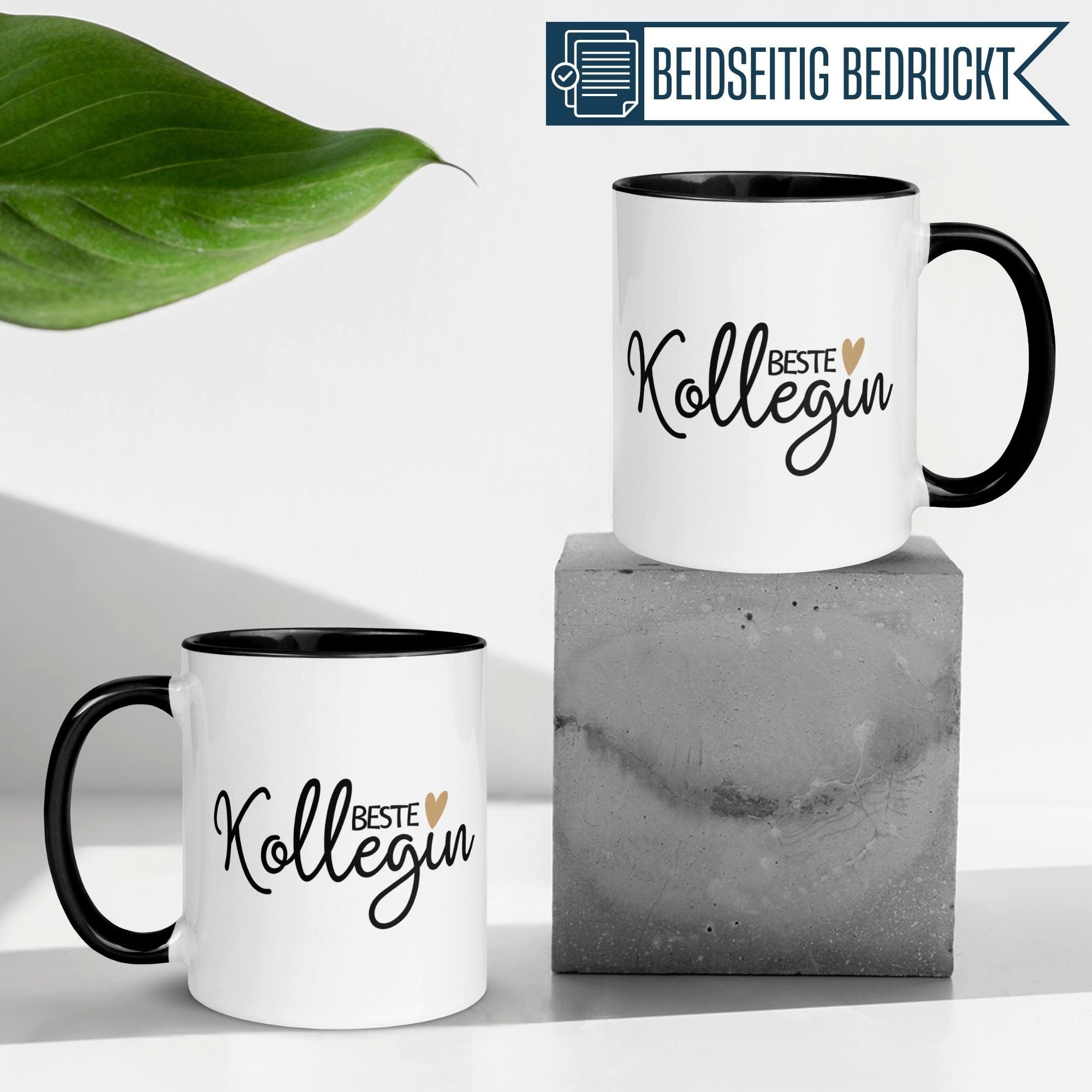 Momentals Tasse Kollegin – Beste Kollegin mit Herz – Geschenk Abschied Arbeitskollegin, Gratis Versand · Links-&Rechtshänder · Spülmaschinenfest