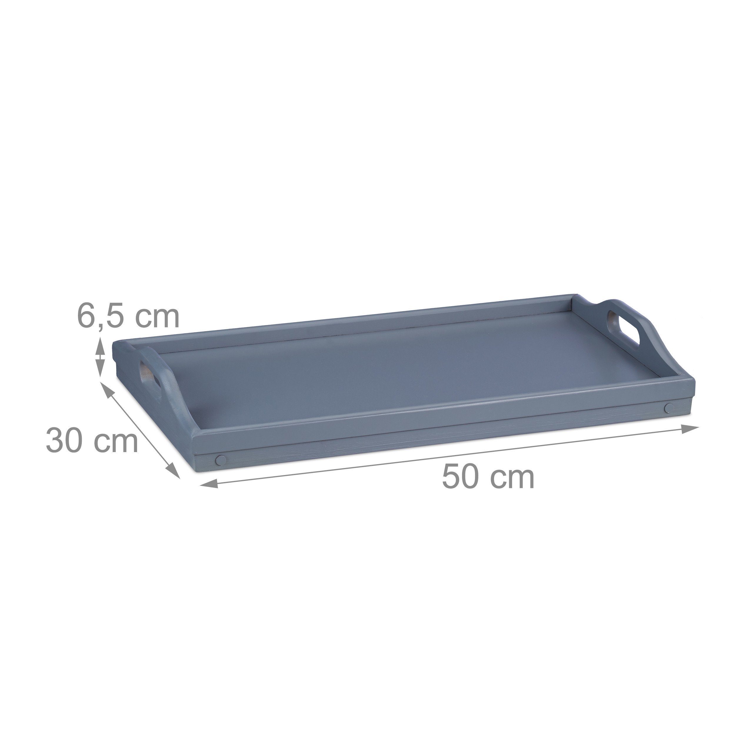 relaxdays Tabletttisch Bambus Betttablett grau (1-St) – Bild 5 von 5