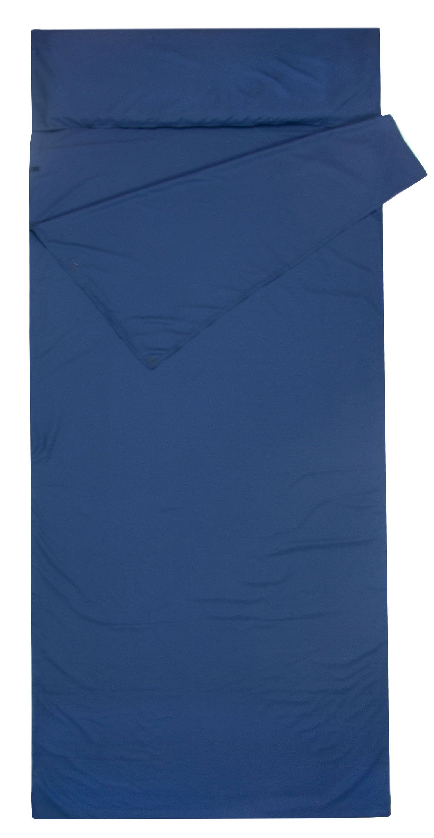 ZOLLNER24 Schlafsackinlett, 90 x 220 cm, Seitenschlitz, Kopfkissenfach