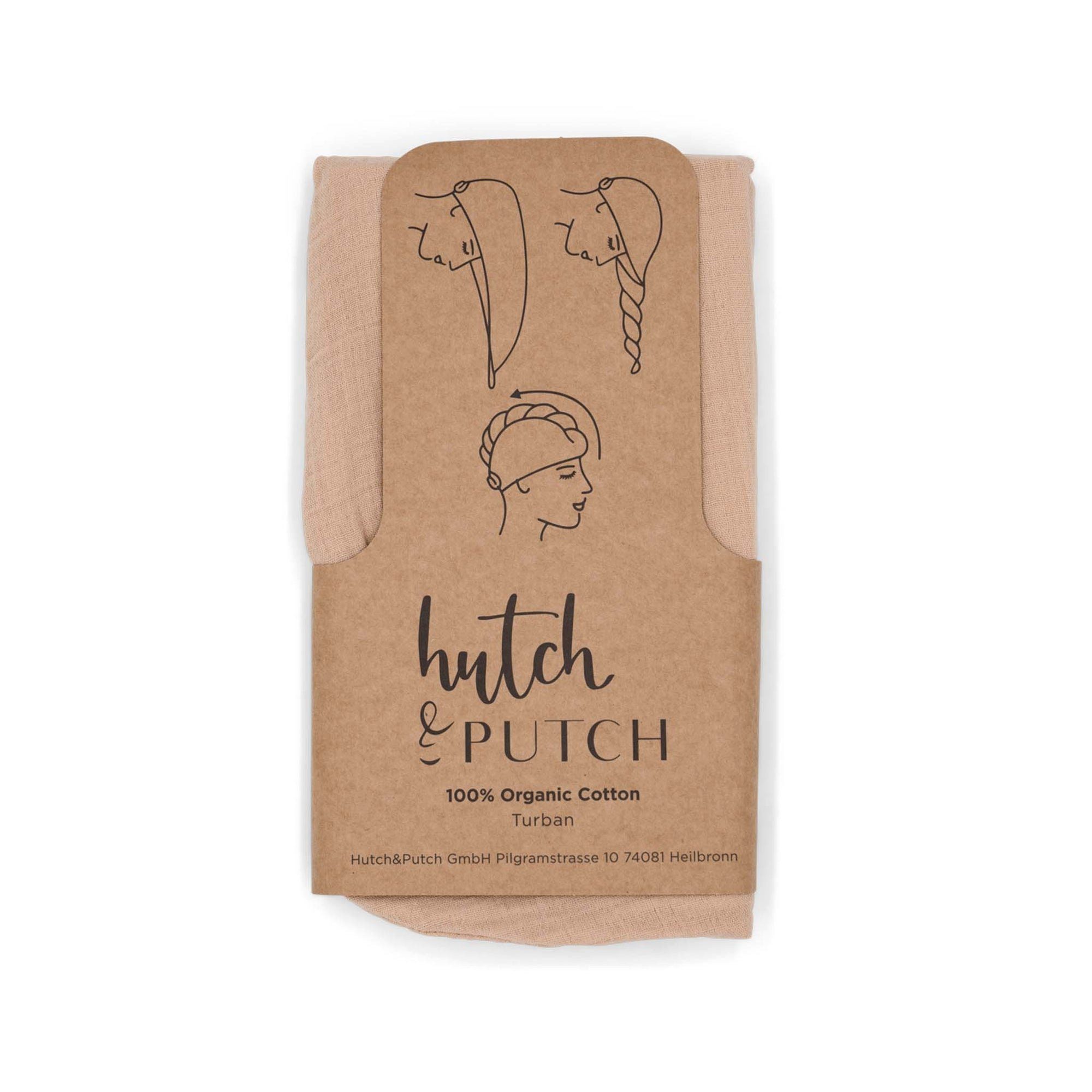 hutch&putch Turban-Handtuch Musselin-Turban • Nature, (1-St)