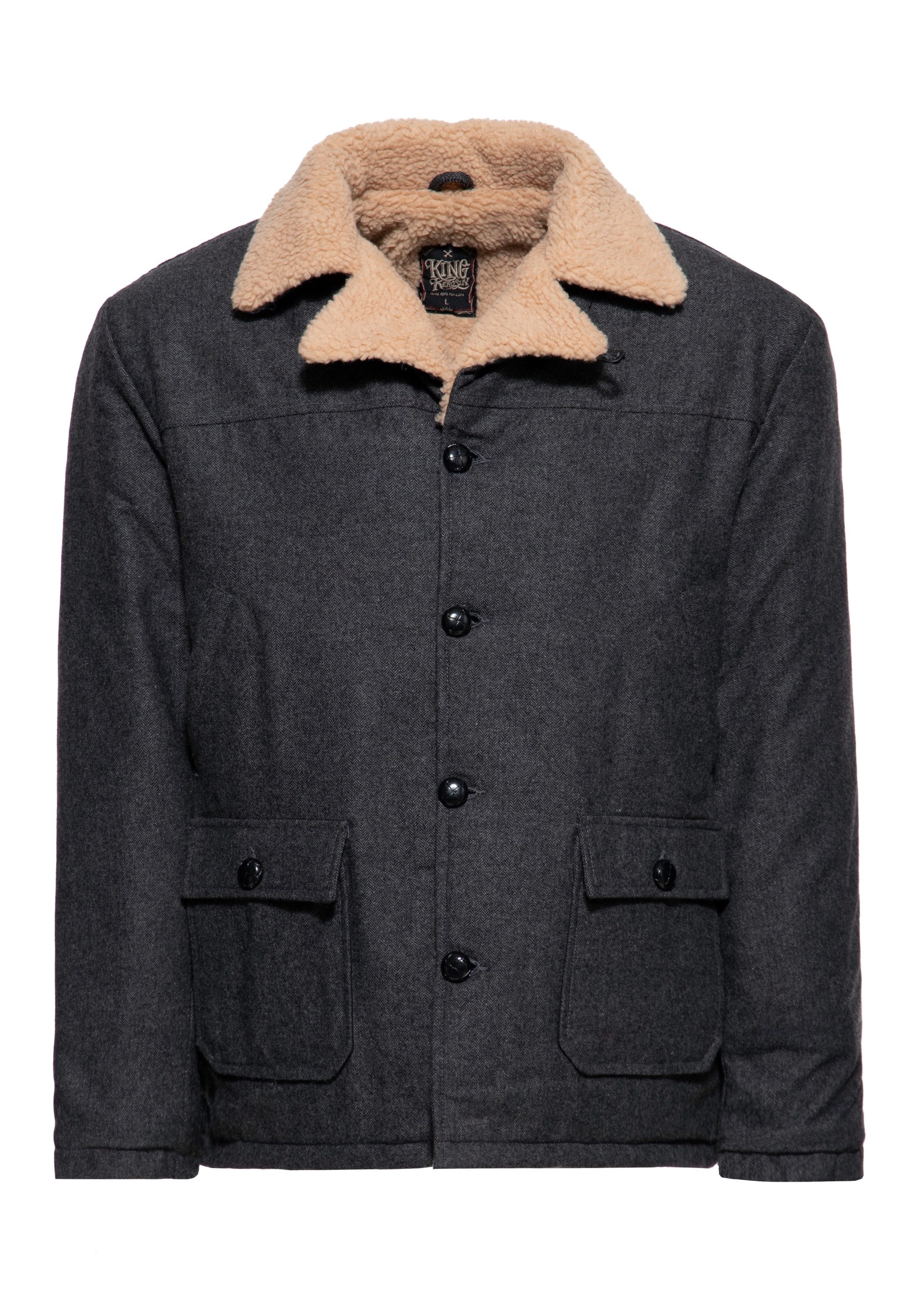 KingKerosin Winterjacke (1-St) mit Fischgrat