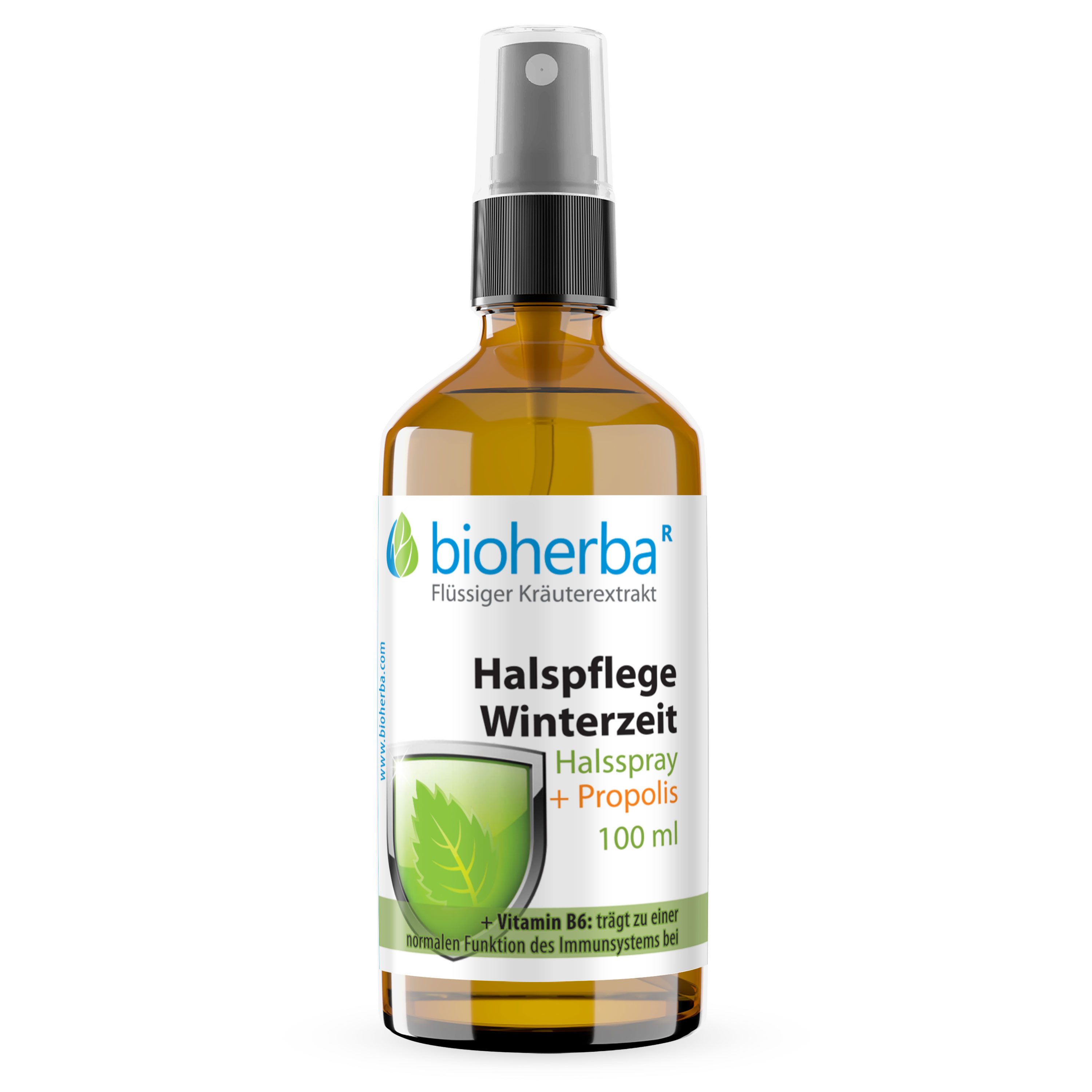 BIOHERBA R Bioherba Halspflege Winterzeit Halsspray + Propolis 100 ml Glasflasche, 1 er