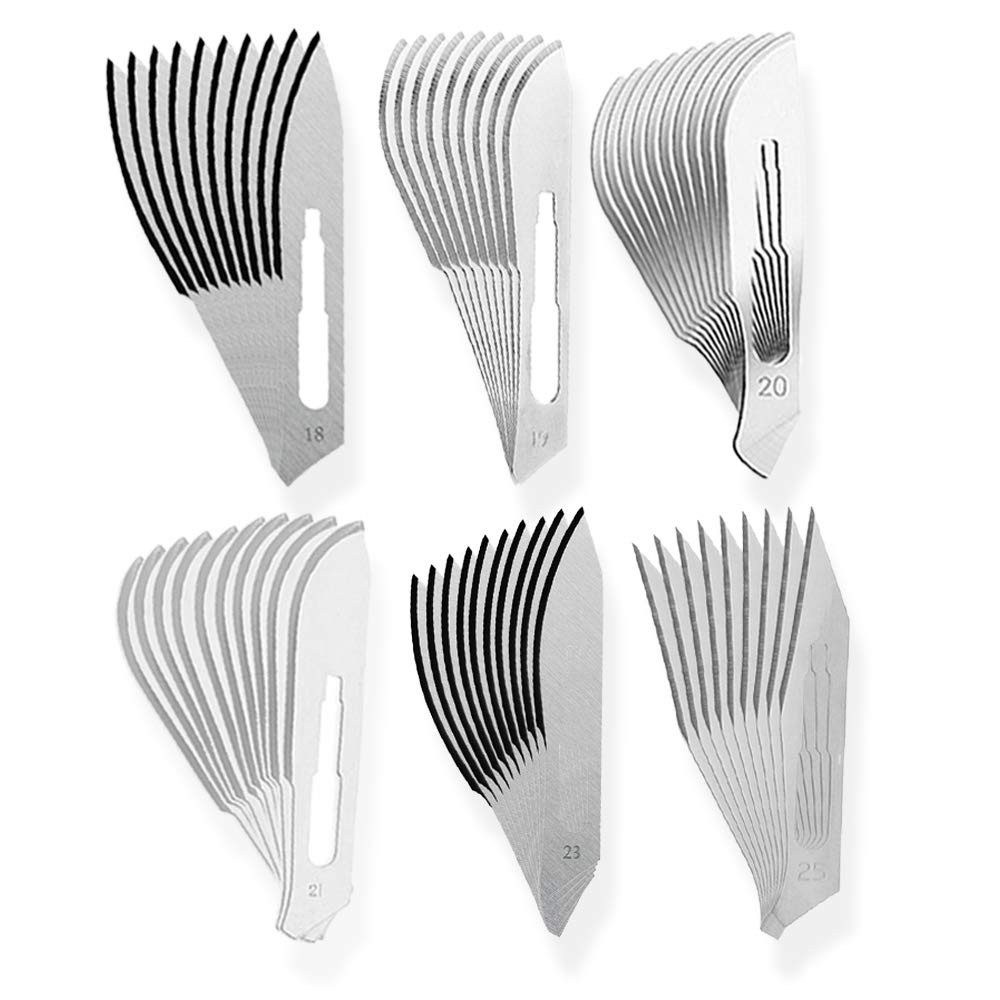 May Резакиmesser Set 60 x Einmal Skalpellklingen bestehend aus je 10 Stück Klingen