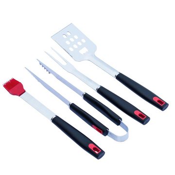 TAINO Grillbesteck-Set, (Set, 4 tlg., Grillzubehör), aus Edelstahl, robust, inkl. Silikonpinsel zum Marinieren