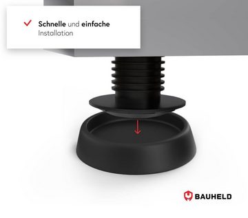 BAUHELD Untergestell Schwinungsdämpfer Waschmaschine, Zubehör für Miele, Midea, Siemens, Bosch, Haier, Beko, AEG, [Made in Germany] Vibrationsdämpfer Unterlegscheiben aus Hartgummi