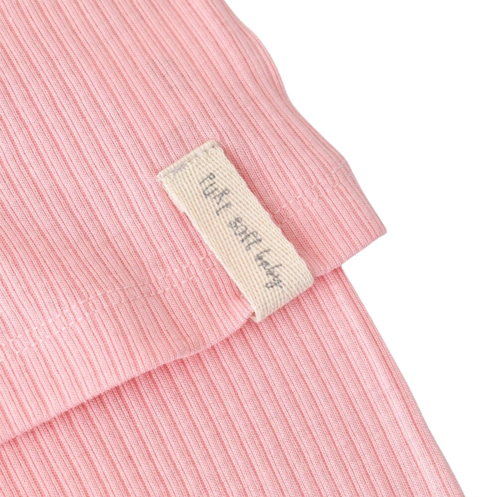 Hose) 56-74 Textilstruktur, Mädchen Modal rosa Modal (Pyjama-Set, Relax für Jungen Shirt & 50% Hose Größe biorganic Unisex 50% Schlafanzug tlg., gerippte Bio-Baumwolle Set 2 und Langarmshirt + Baby