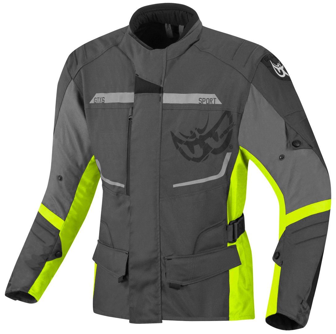 Berik Motorradjacke Tourer Wasserdichte Textiljacke Grey/Yellow Motorrad