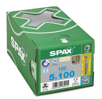 SPAX Spanplattenschraube Fassadenschraube, (Edelstahl A2, 100 St), 5x100 mm