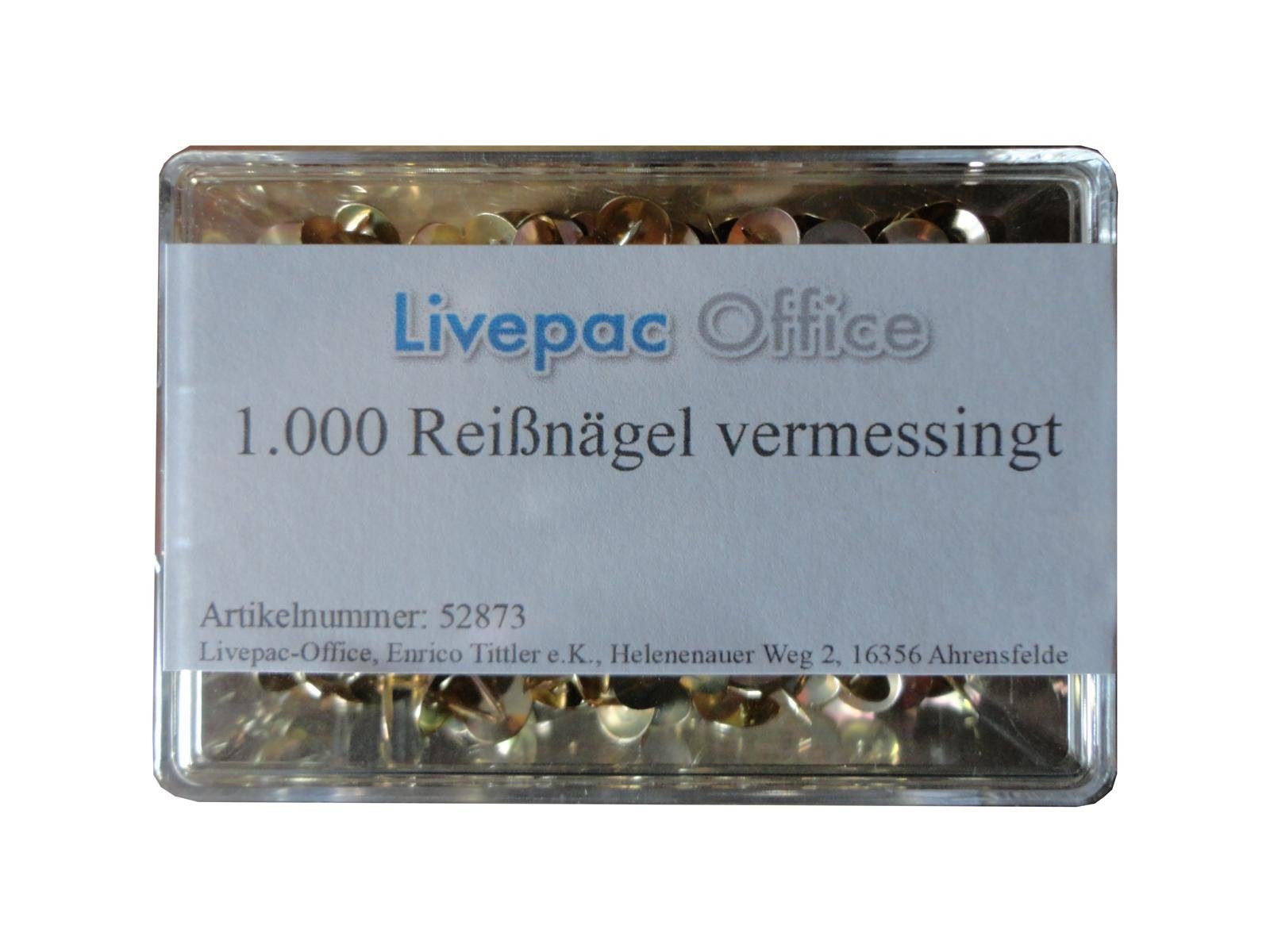 Livepac Office Heftzwecke 1000 Reissnägel / Reißbrettstifte / Reißzwecken / Heftzwecken / vermes