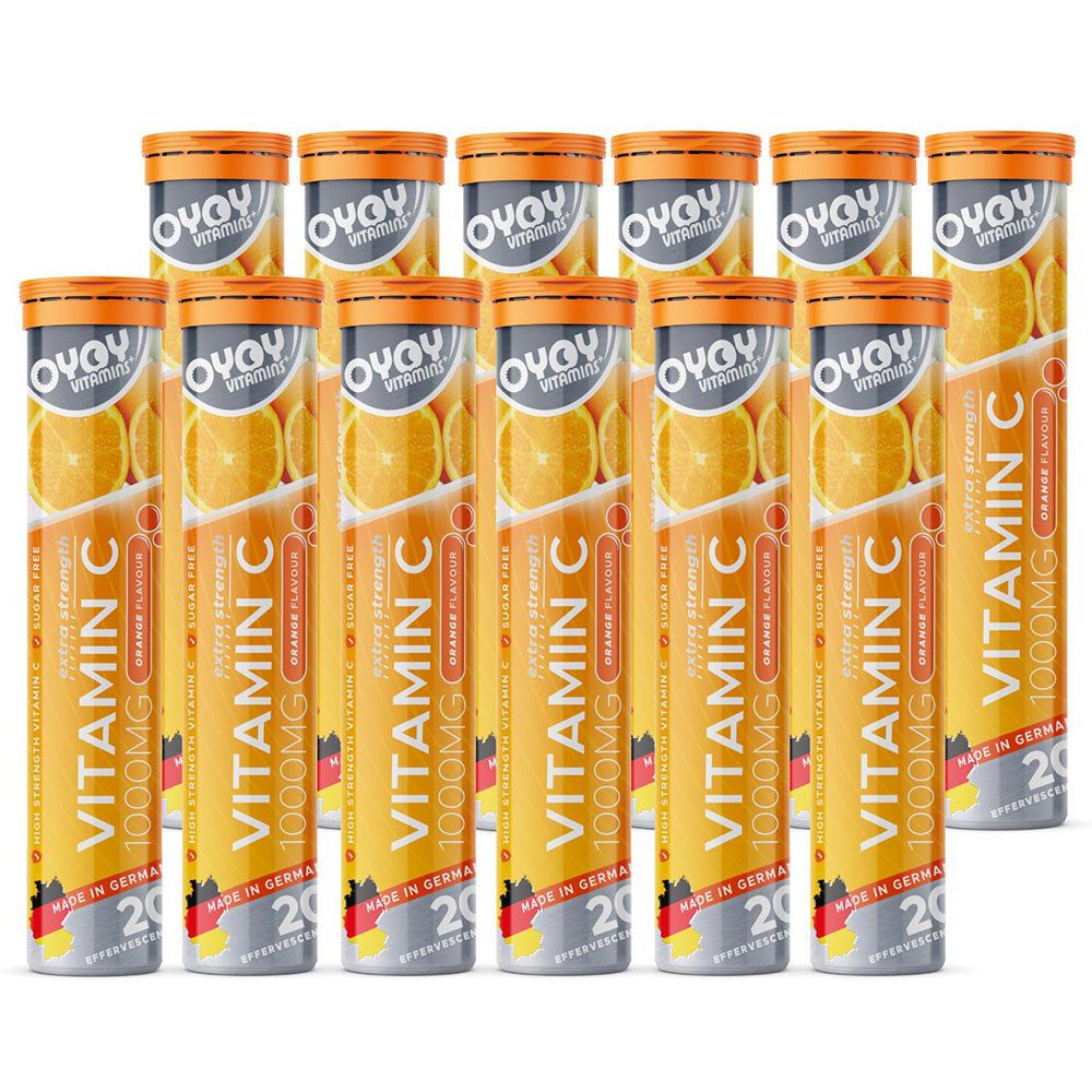 EVÄM EVÄM Premium Vitamin C 1000 mg Brausetabletten mit Orangengeschmack Brausentabletten, Set aus Röhrchen à 20,00 St., 984 g 48000 ml, Inhalt in ml ist die Gesamtmenge aufgelöst nach Dosierungsempfehlung