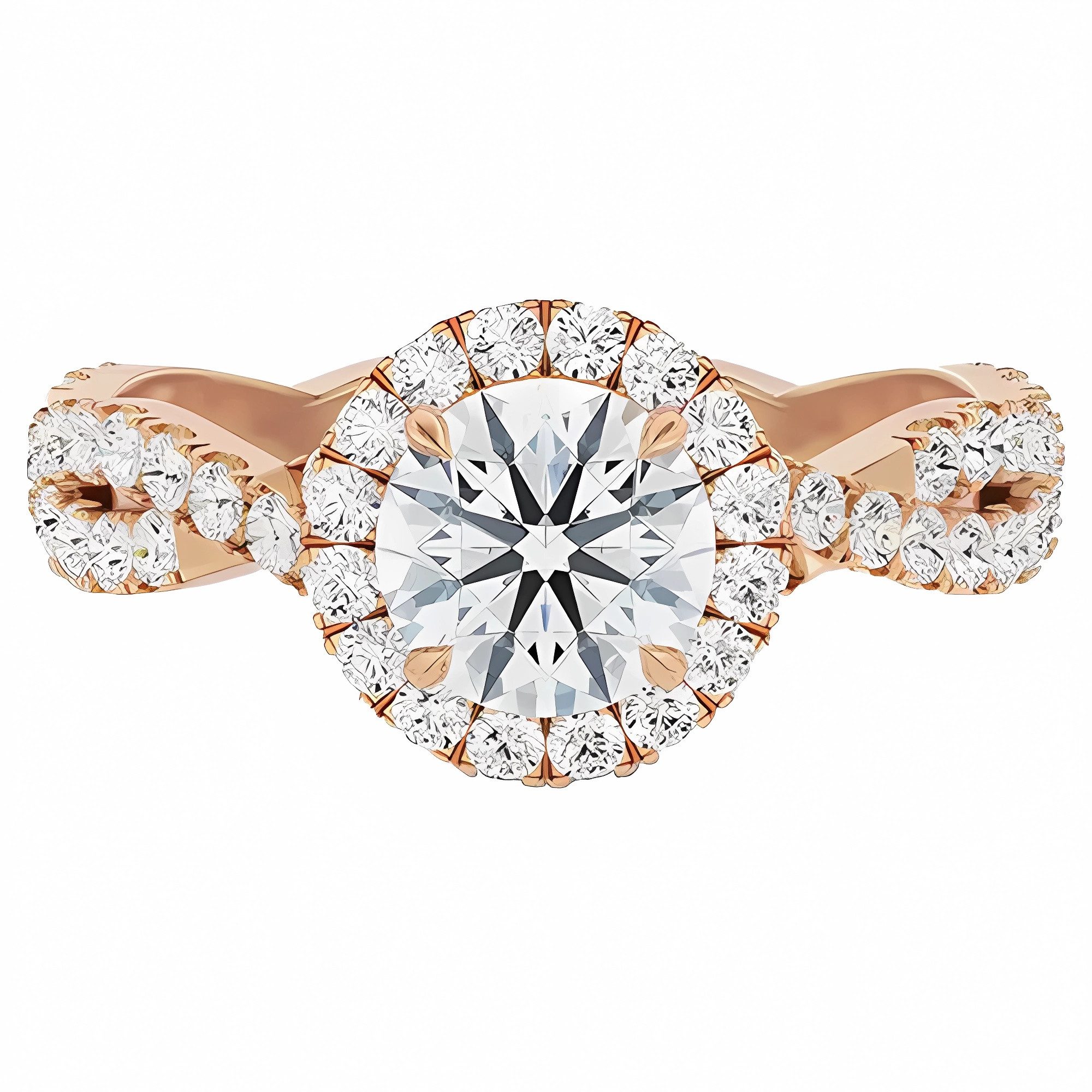 Jumpeak Diamantring Ring Gold Damen 585 Echtgold,Diamant Ring Damen,Lab Grown Diamant Ring, 1ct,E,VS1,3EX,IGI,Gold Ring,Geburtstagsgeschenk,Jubiläumsgeschenk,Rund