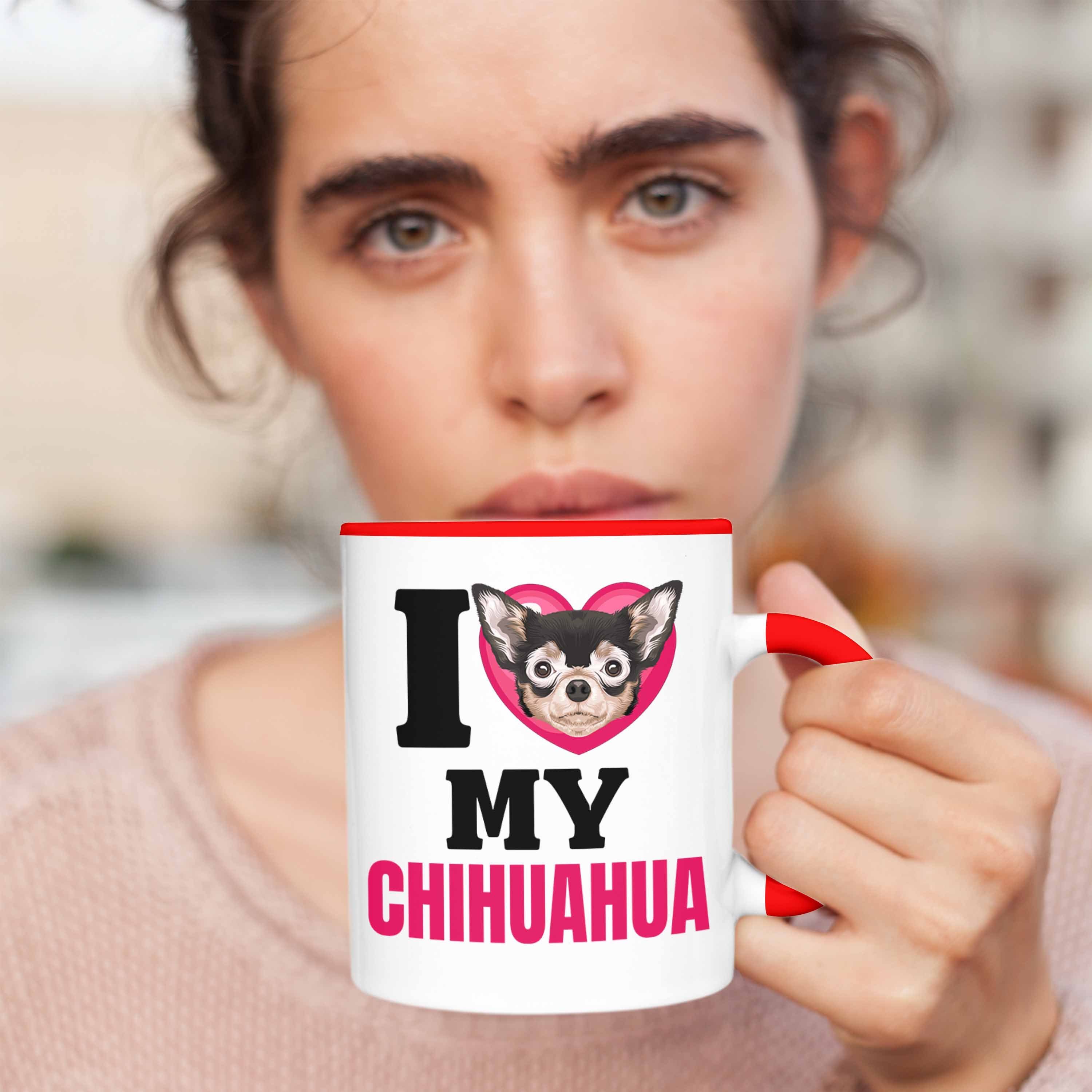 Tasse I Chihuahua Lustiger Besitzerin Lov Geschenk Geschenkidee Trendation Rot Tasse Spruch