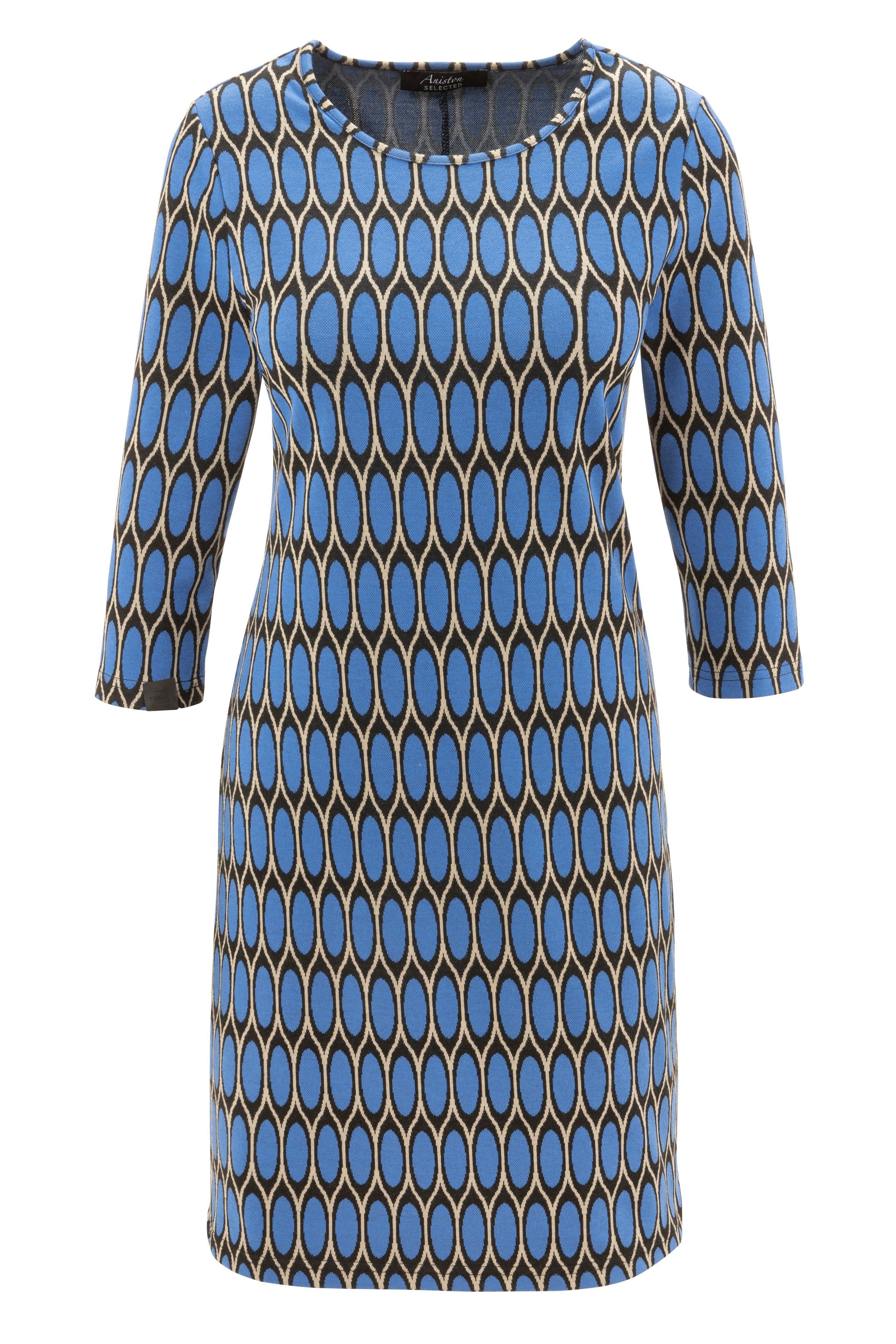 Aniston Jerseykleid SELECTED Jacquard aus mit Retro-Muster
