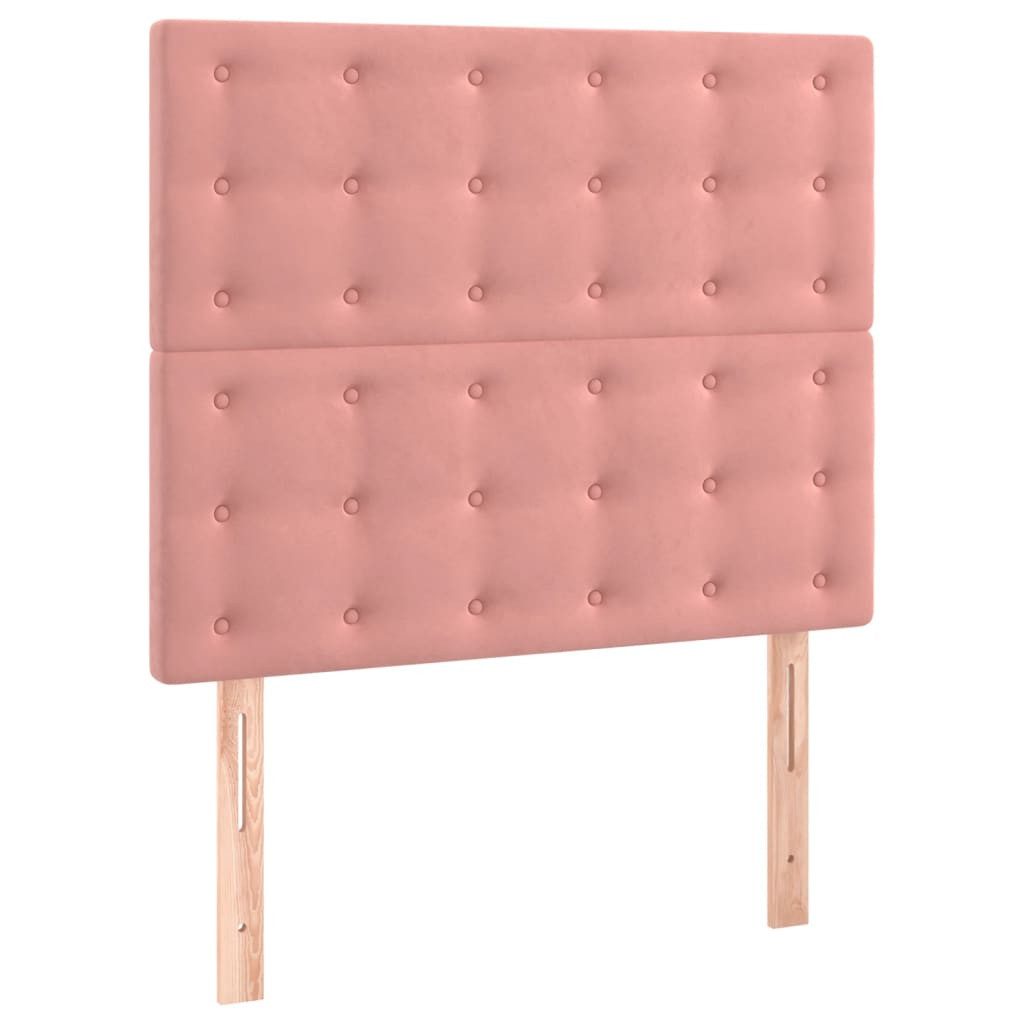 vidaXL Bett Kopfteil Rosa 100 x 5 x 118/128 cm Samt (1-tlg)